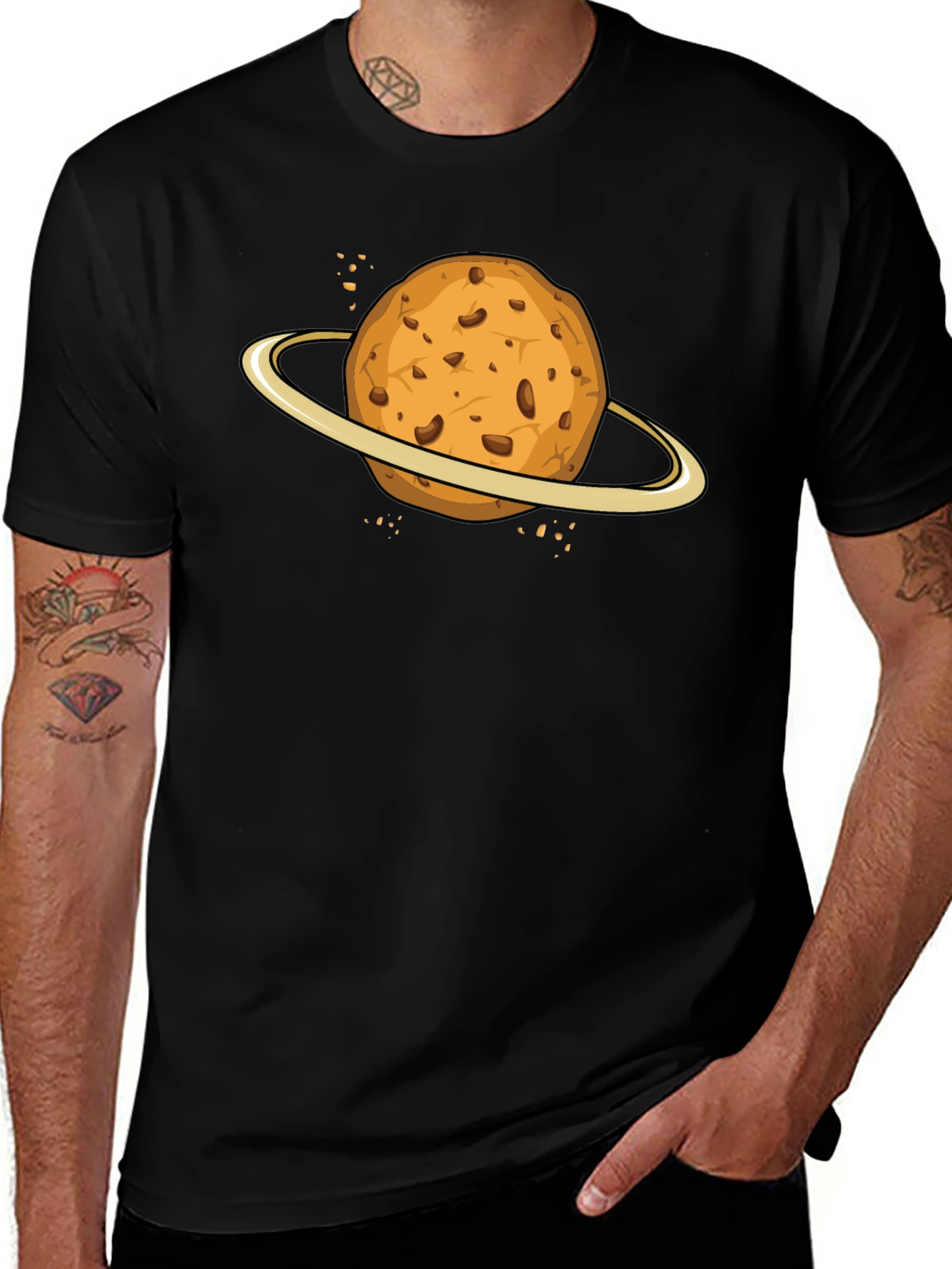 Variant 28 of Cookie Planet Graphic Black T-Shirt