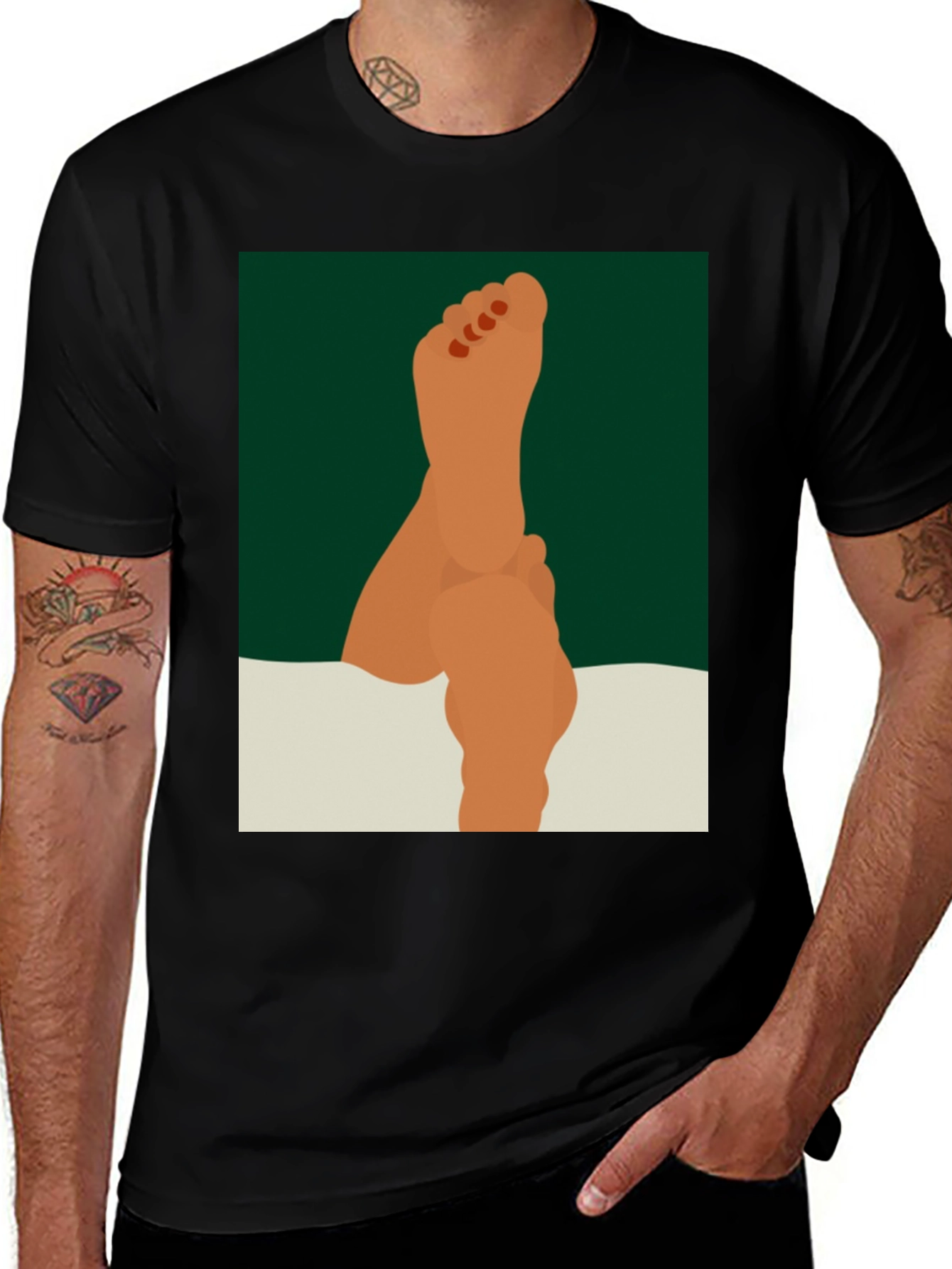 Variant 20 of Feet Up Graphic Tee - Relaxed & Stylish