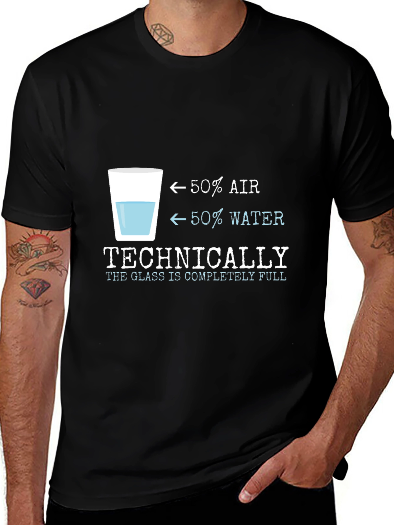 Variant 28 of Optimist T-Shirt: Glass is Technically Completely Full