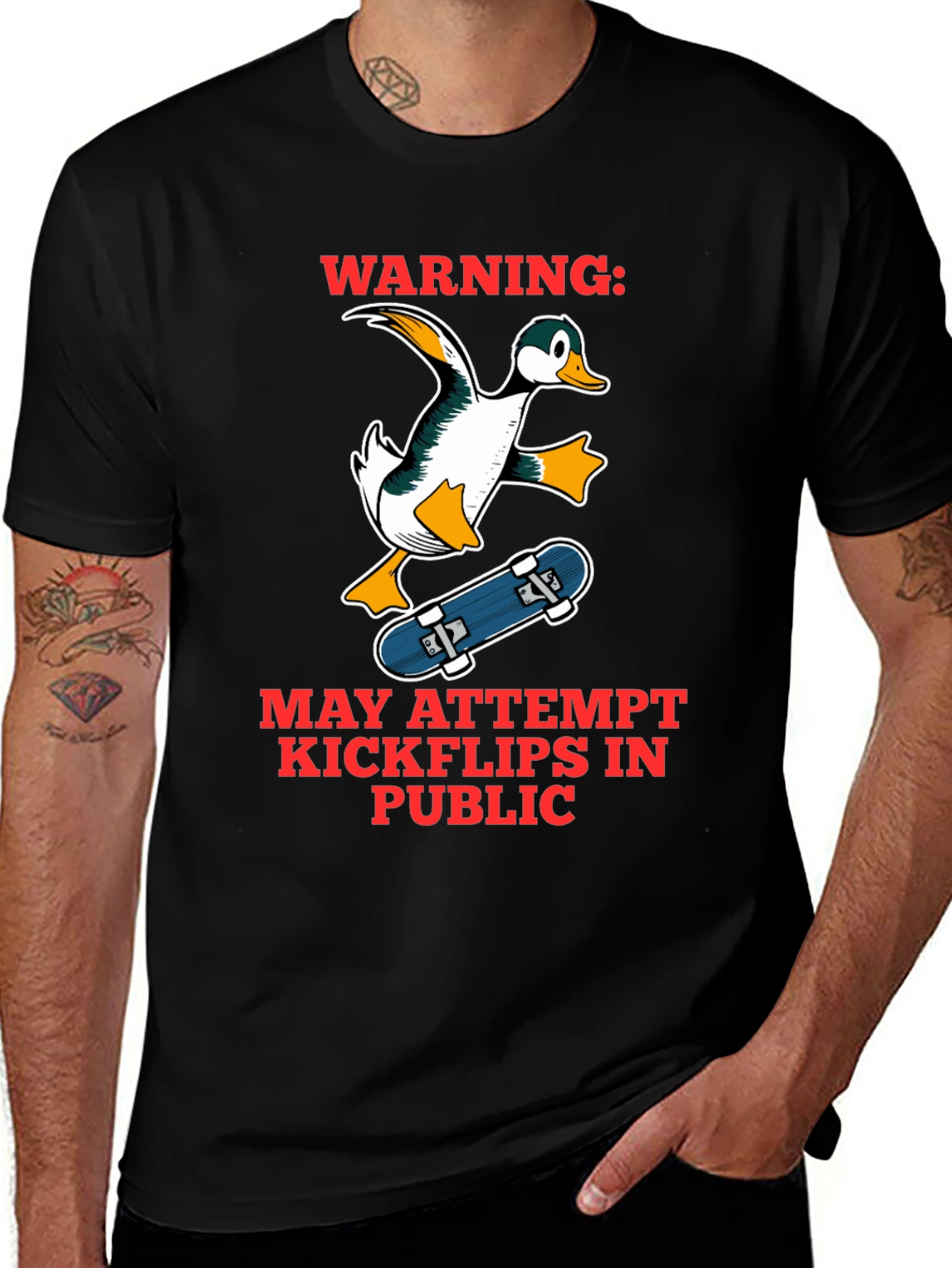 Variant 26 of Funny Duck Skateboarder Graphic T-Shirt