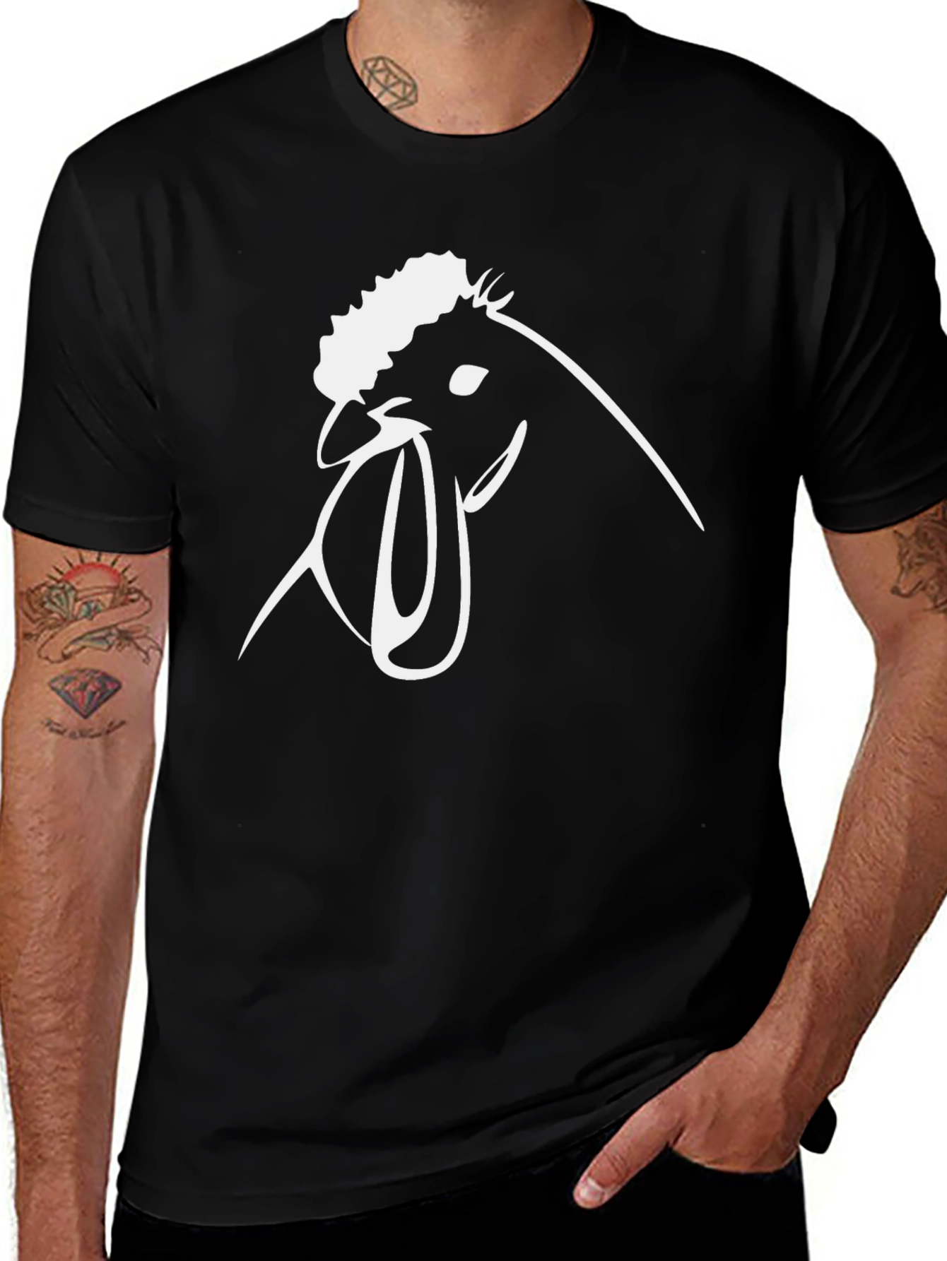Variant 8 of Rooster Graphic Tee - Black T-Shirt