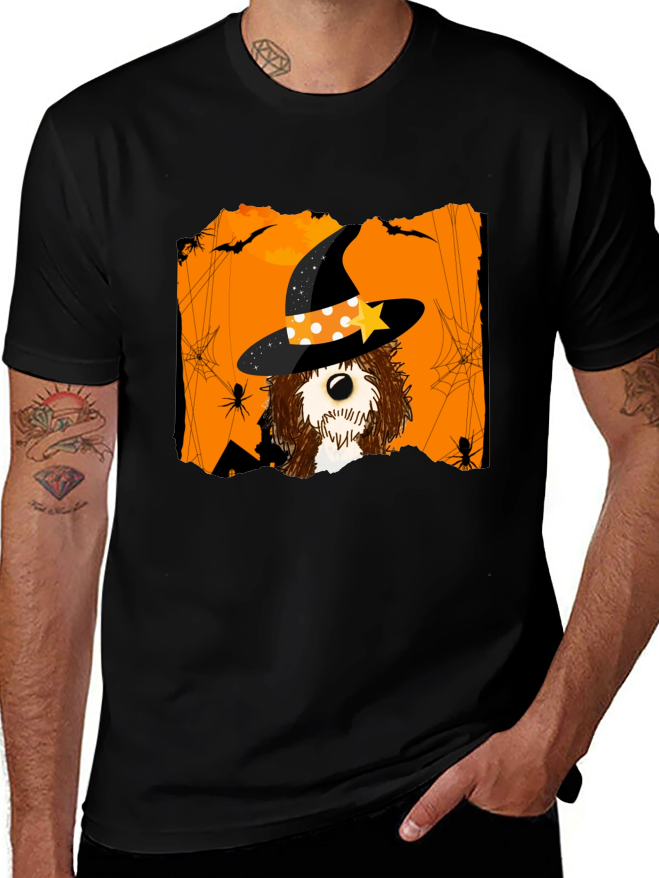 Variant 28 of Halloween Witch Dog T-Shirt