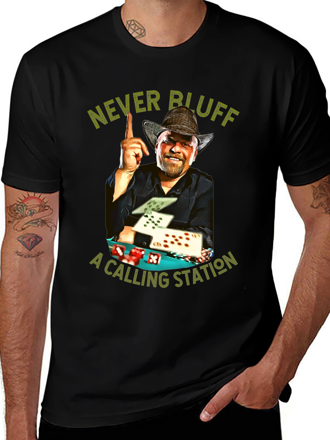 Variant 12 of Never Bluff a Calling Station T-Shirt