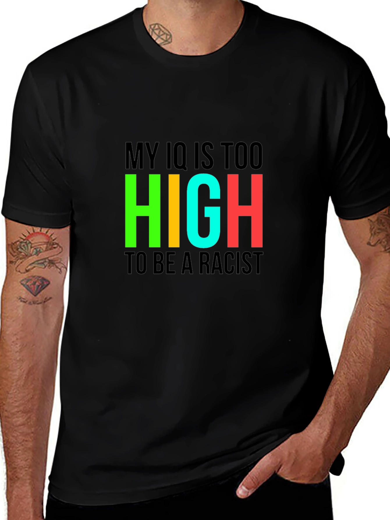 Variant 24 of My IQ Is Too High To Be A Racist Graphic Tee