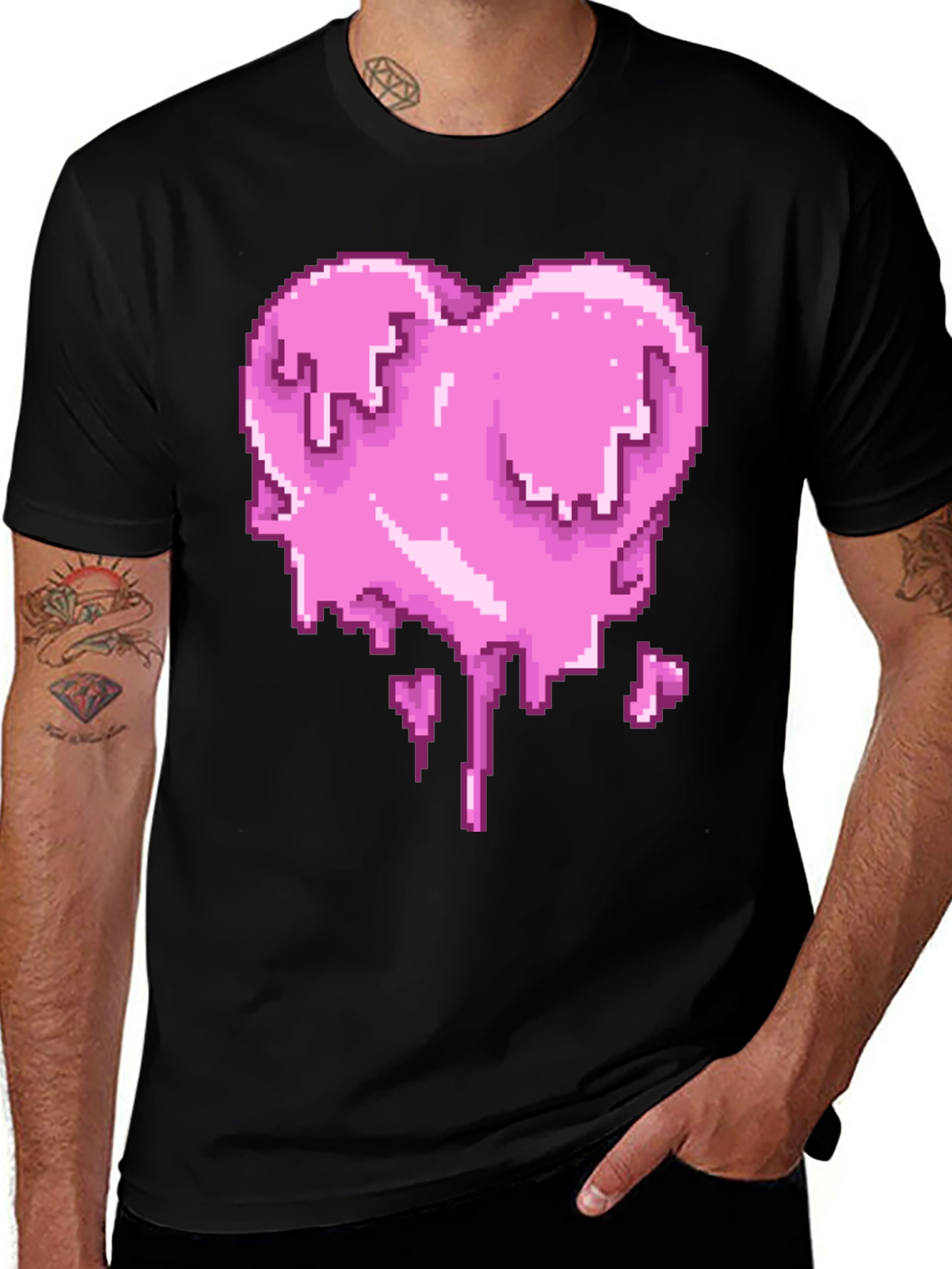 Variant 13 of Pixel Heart Melting Graphic Tee