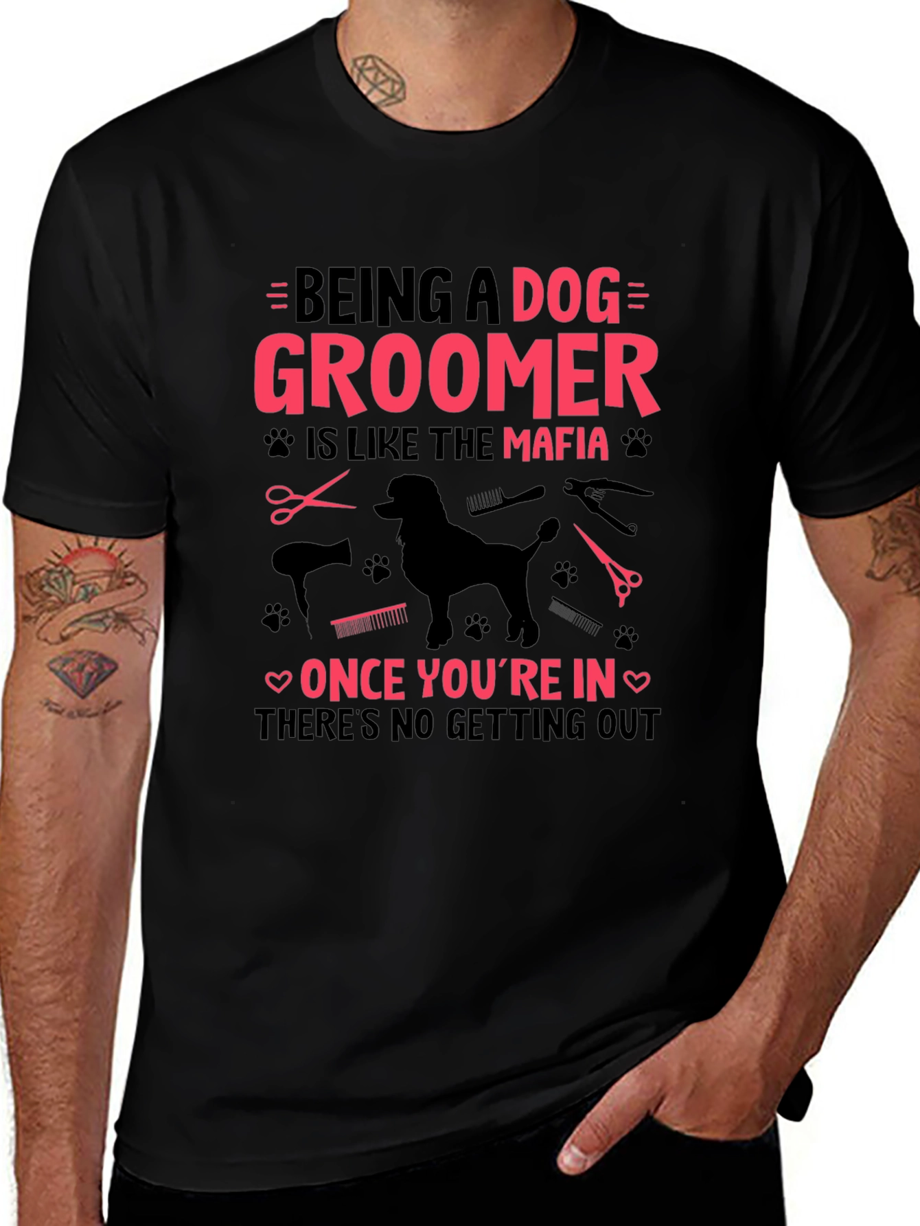 Variant 8 of Dog Groomer Mafia T-Shirt Funny Grooming Tee