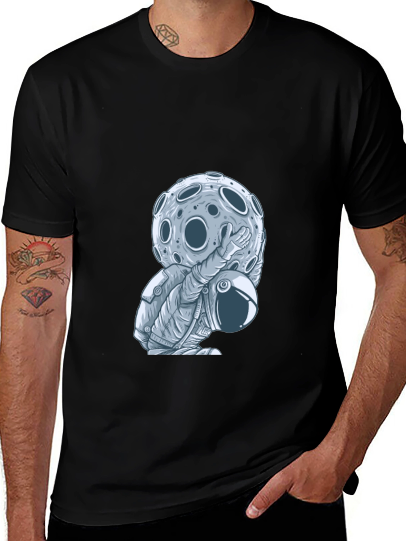 Astronaut Moon T-Shirt - Space Graphic Tee