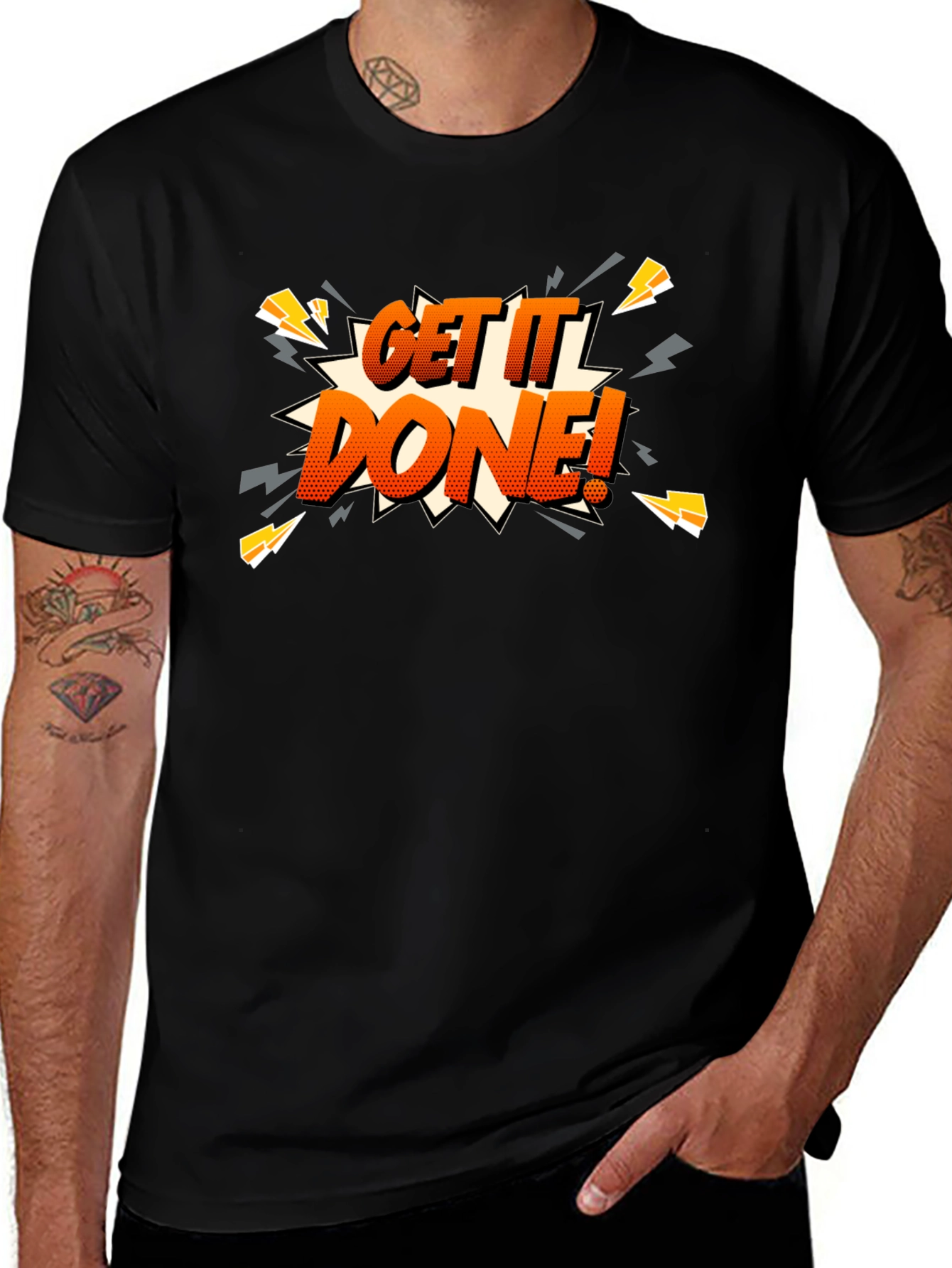Variant 13 of Get It Done Graphic Tee - Black Casual T-Shirt for Men
