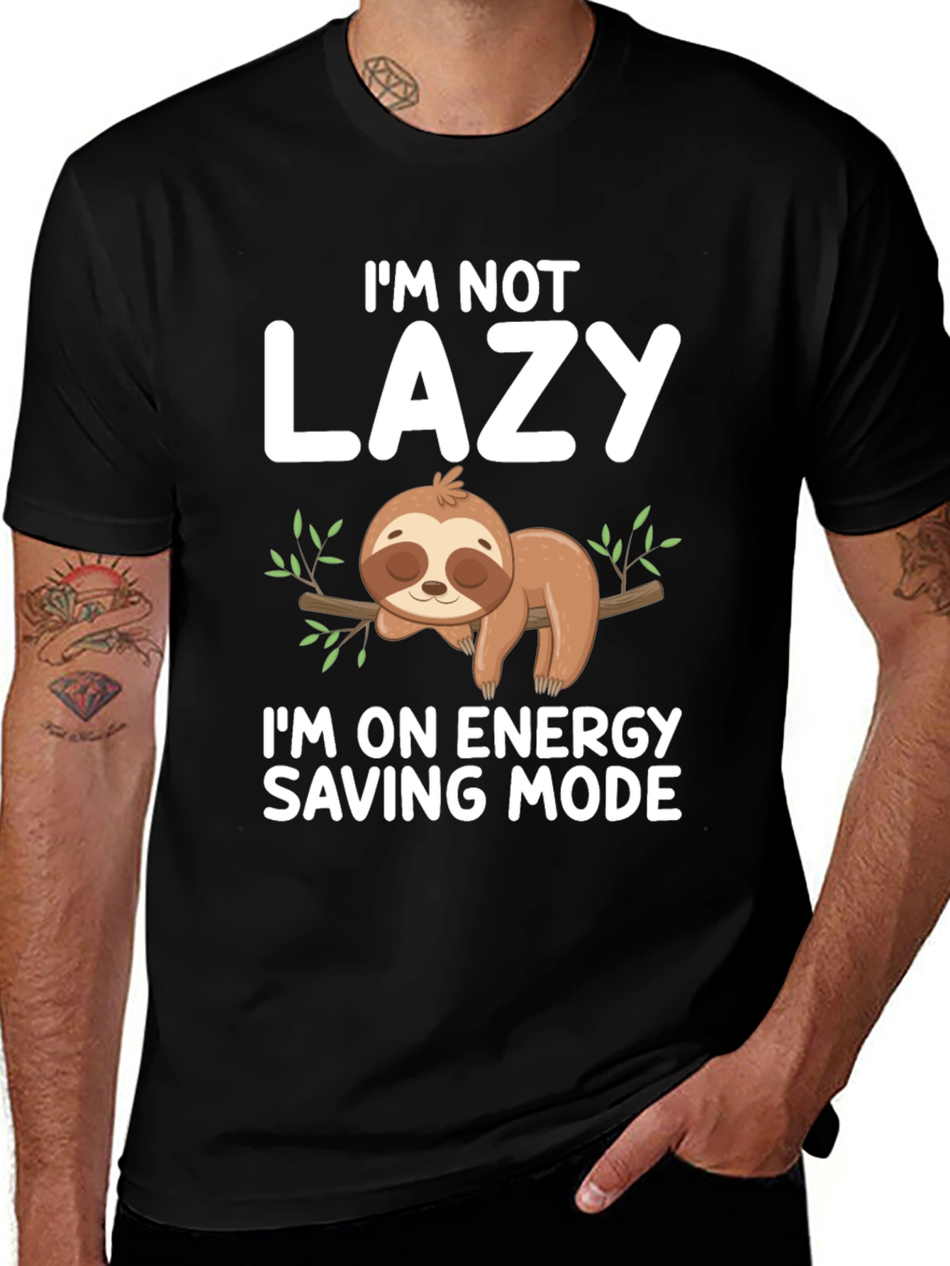 Variant 14 of Lazy Sloth Energy Saving Mode Graphic Tee