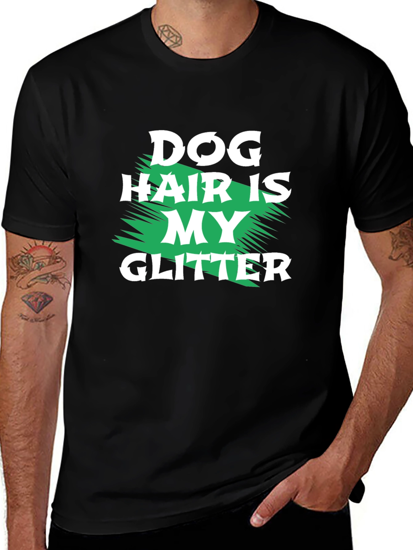Variant 29 of Dog Hair is My Glitter Black T-Shirt