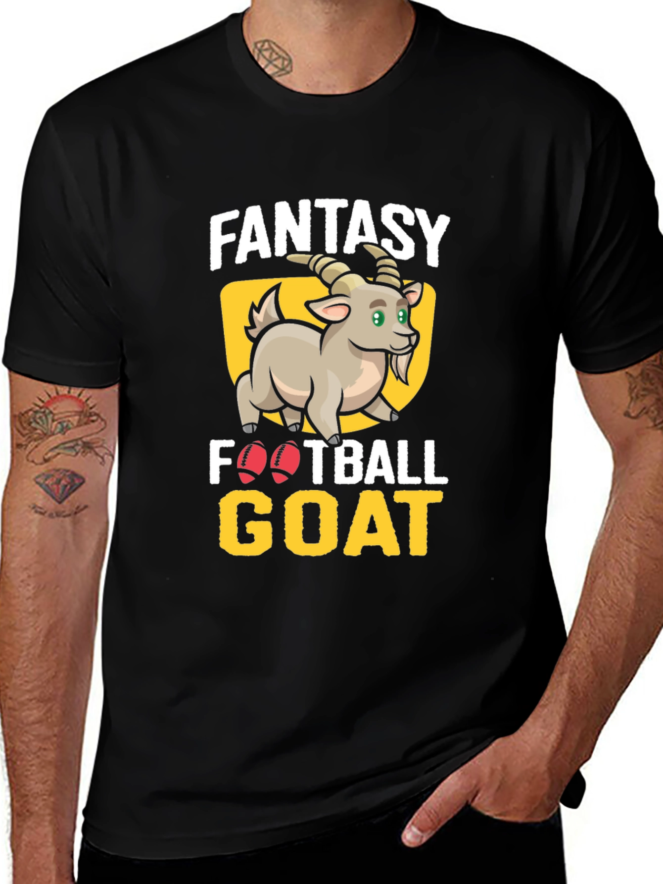 Variant 3 of Fantasy Football GOAT T-Shirt - Black