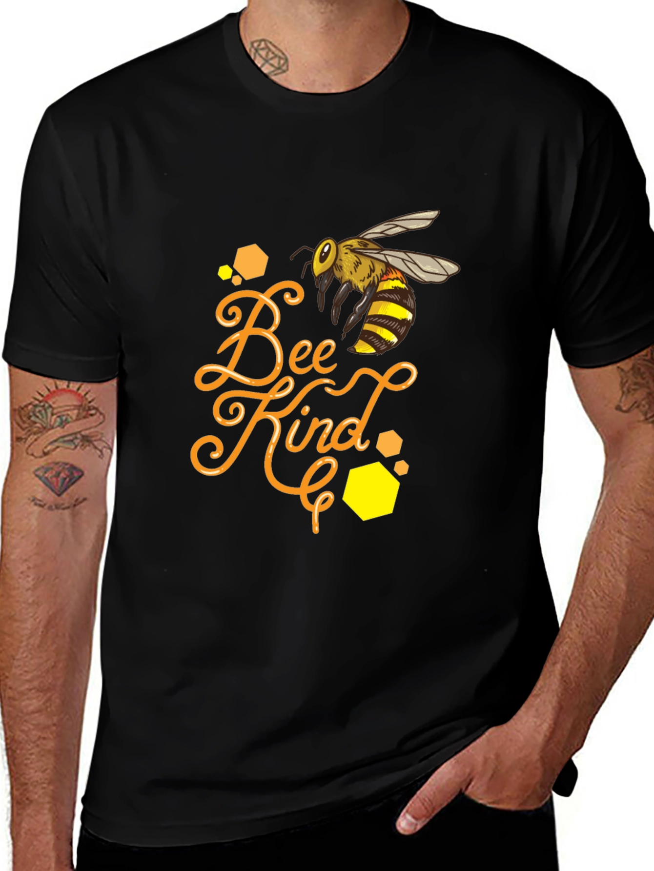 Variant 21 of Bee Kind Graphic Tee - Black