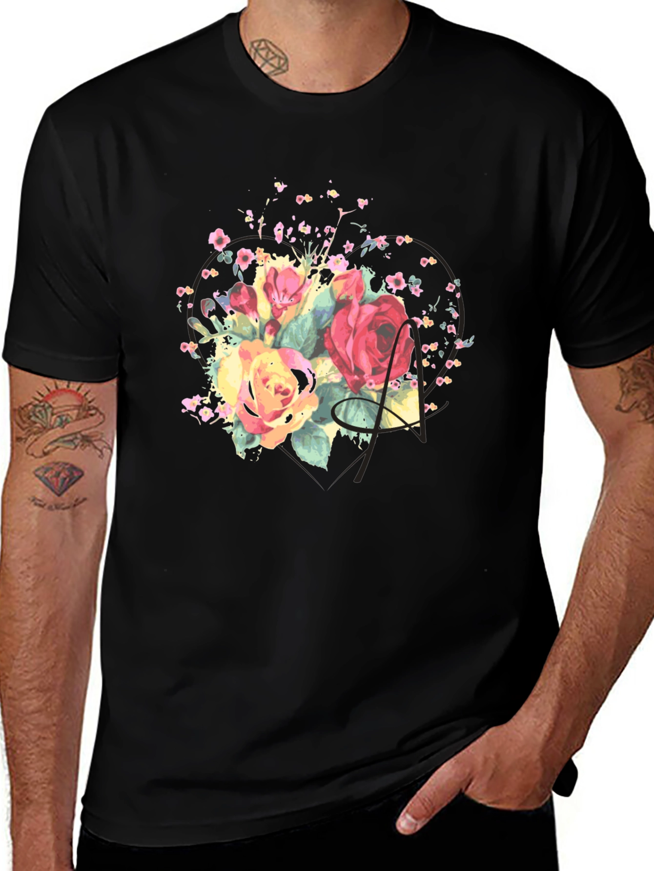 Variant 27 of Floral Letter Graphic Tee