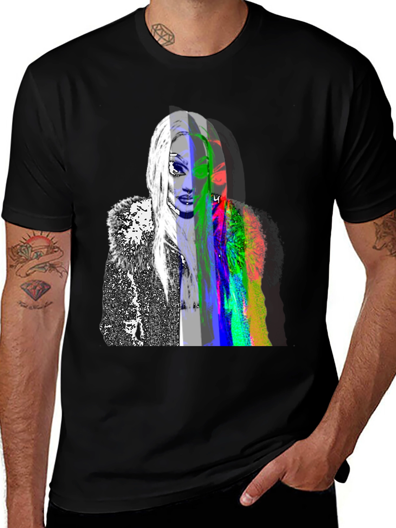 Variant 8 of Abstract Portrait Graphic Tee - Modern Art Shirt