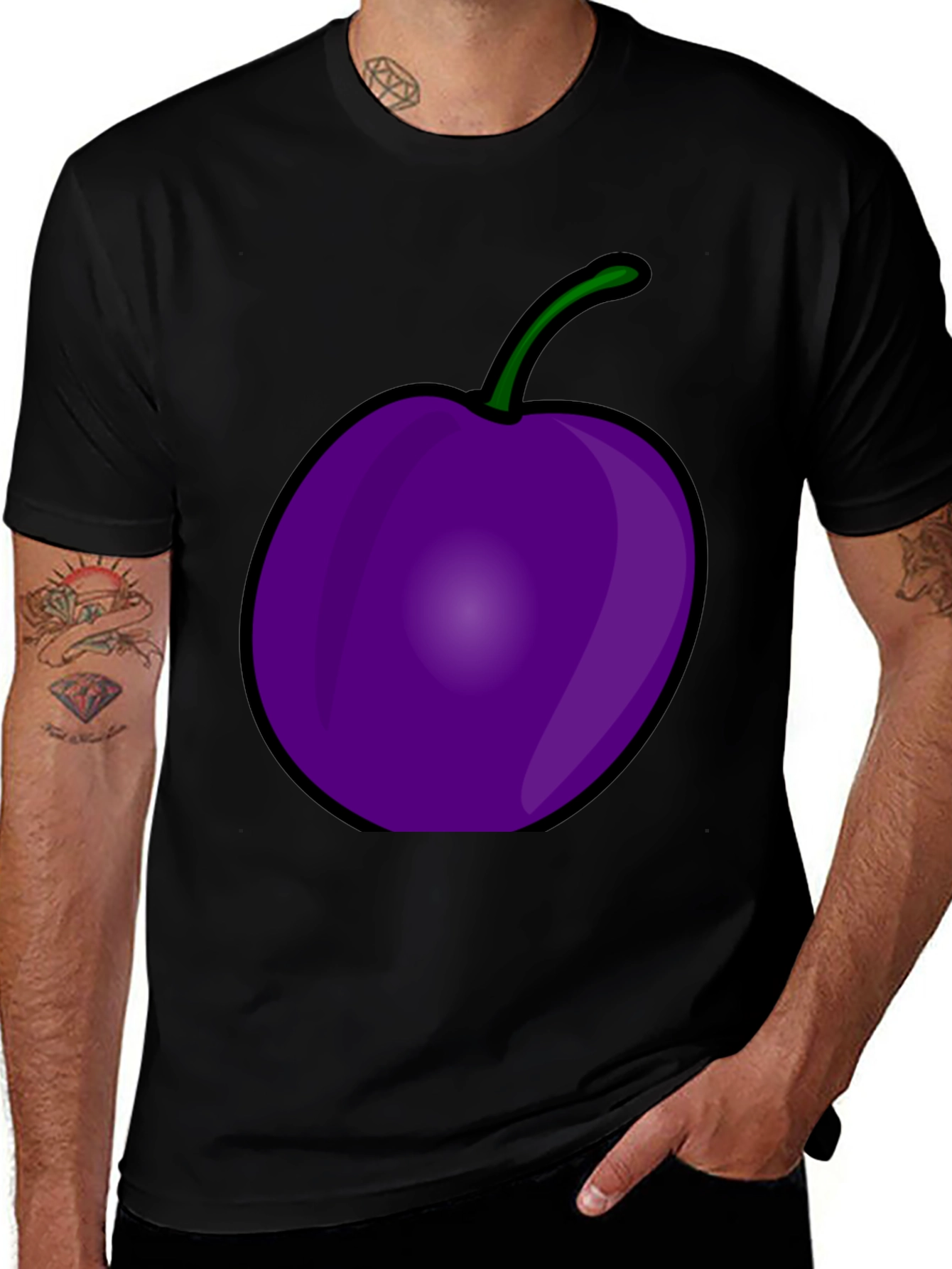 Variant 27 of Plum Graphic Black T-Shirt