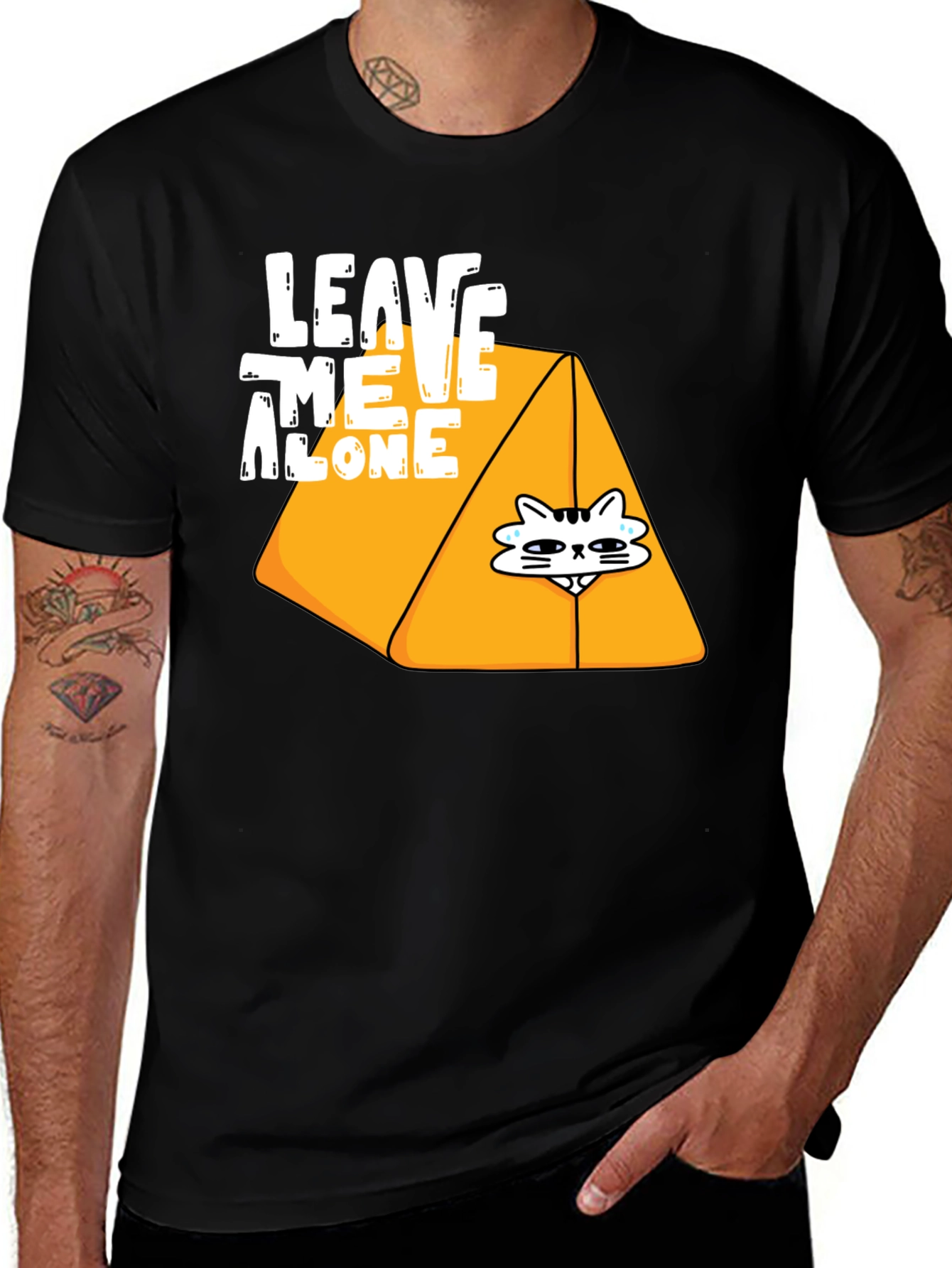 Variant 22 of Leave Me Alone Cat T-Shirt - Funny Graphic Tee