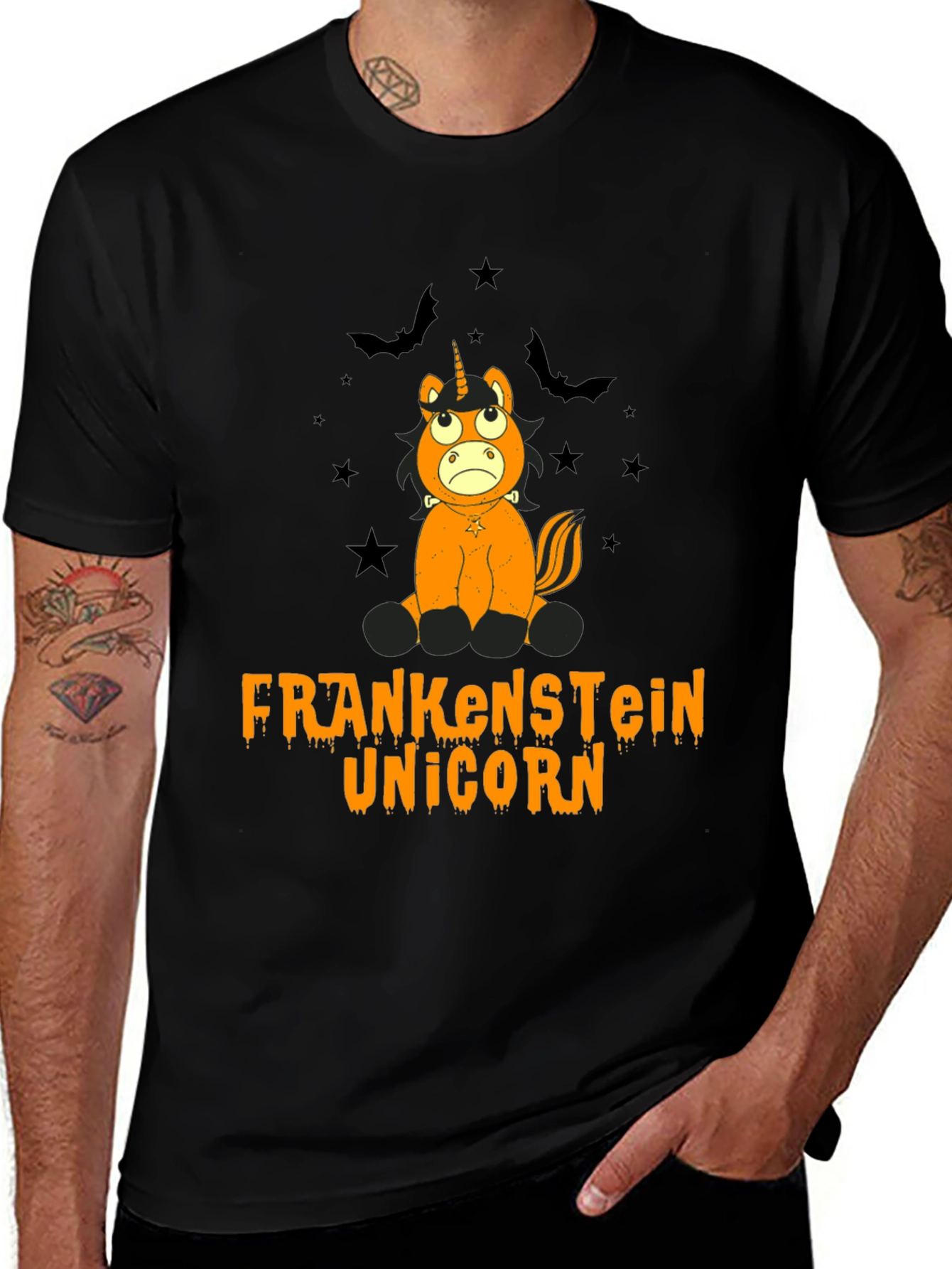 Frankenstein Unicorn Halloween Graphic Tee