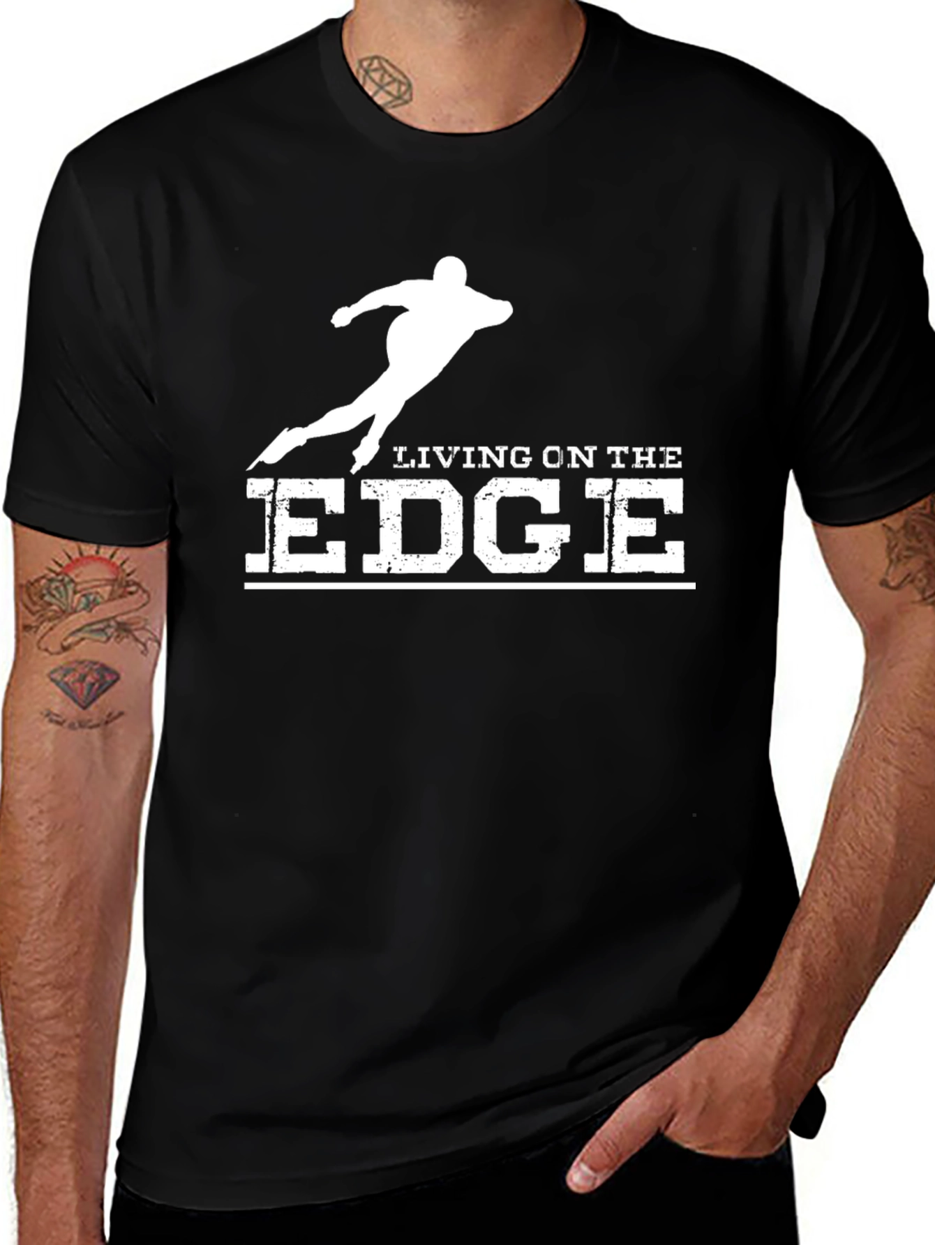 Variant 8 of Living on the Edge Graphic Tee - Black