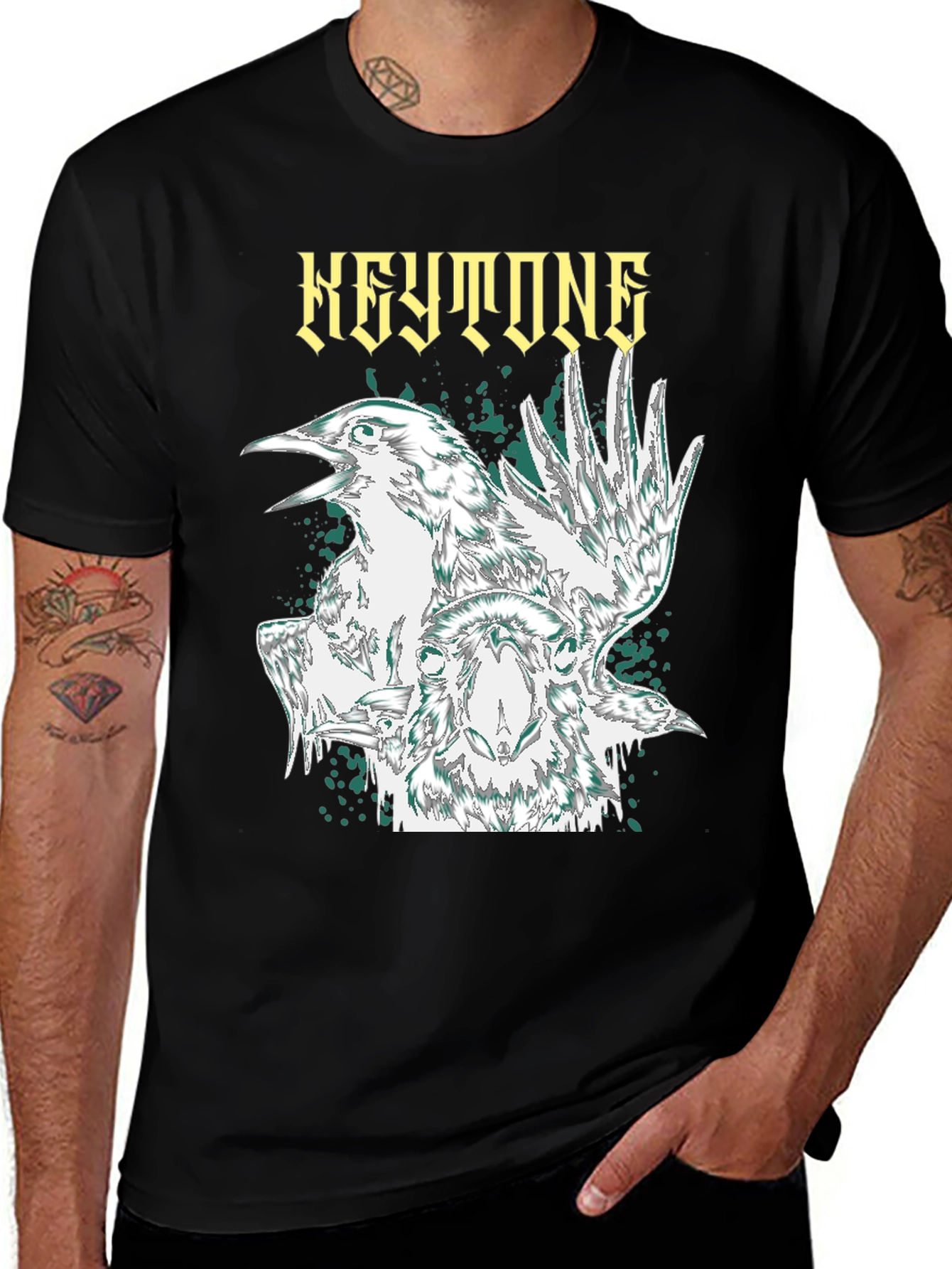 Variant 22 of Keystone Crow Graphic Print Black T-Shirt