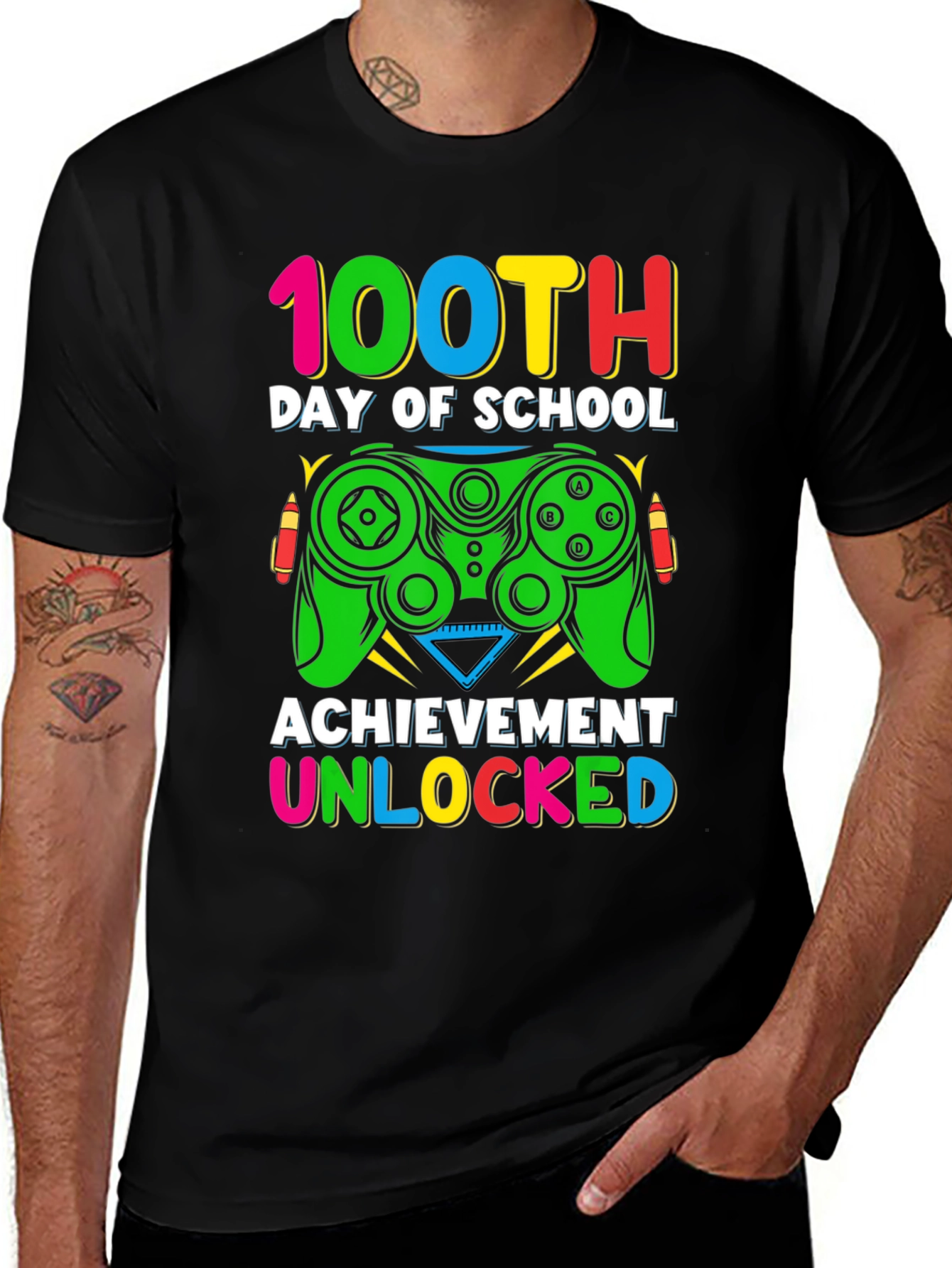 Variant 6 of 100th Day of School Gaming T-Shirt