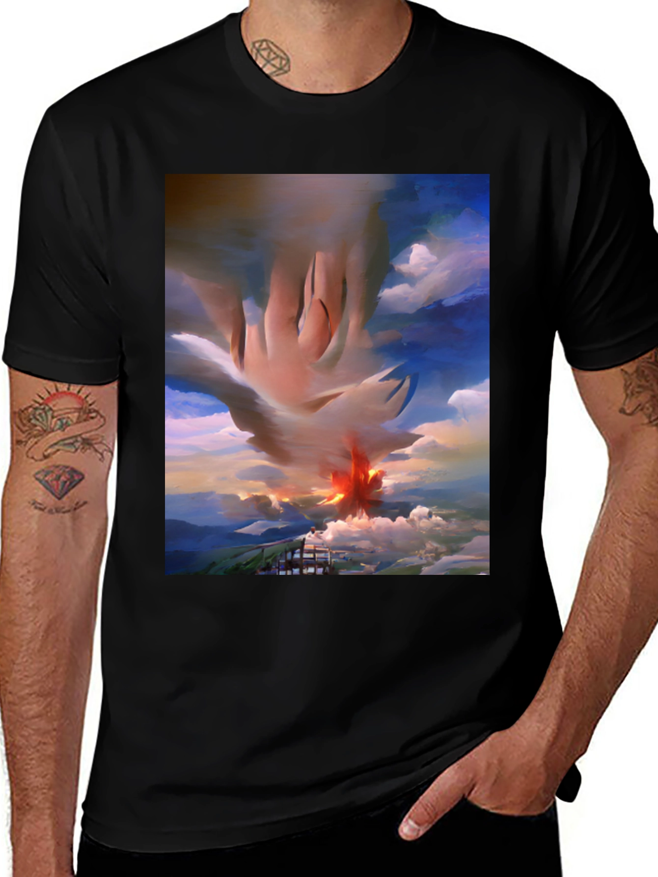 Variant 30 of Abstract Cloudscape Graphic Tee