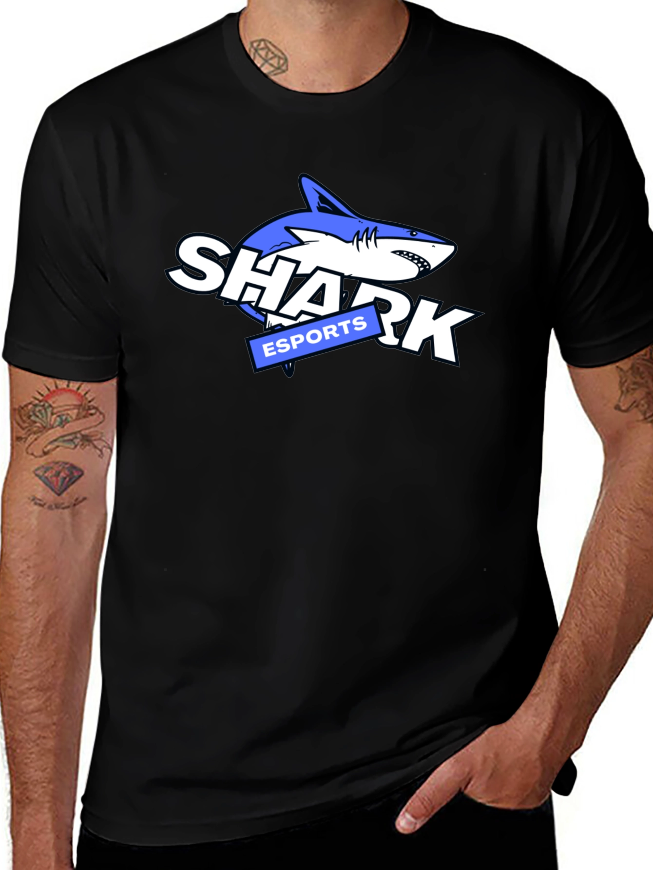 Shark Esports Graphic Tee - Black Cotton T-Shirt