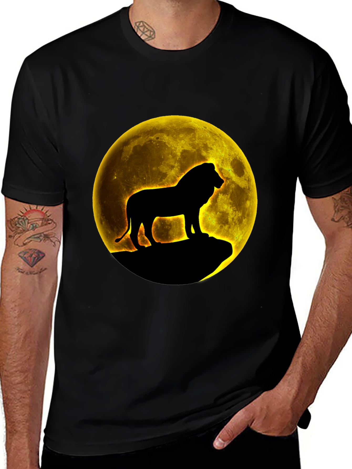 Variant 5 of Lion Moon Graphic Tee - Black T-Shirt