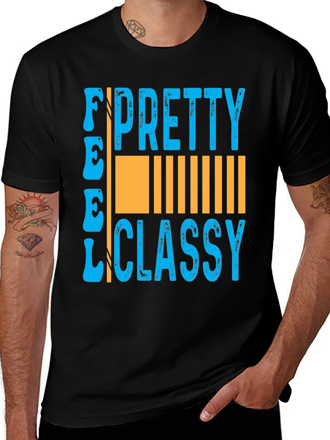 Variant 5 of Feel Pretty Classy Graphic Tee - Black Casual T-Shirt