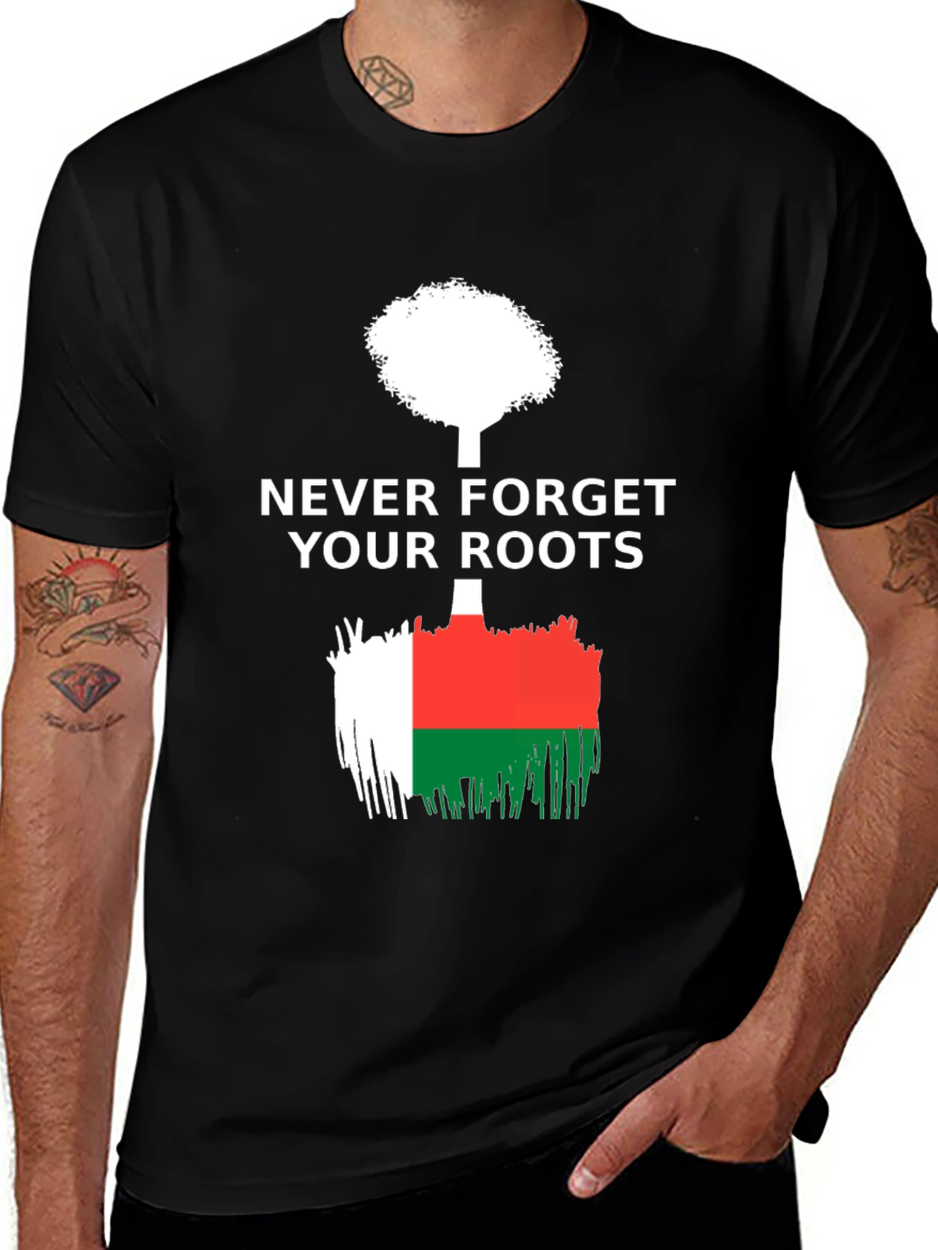 Variant 22 of Never Forget Your Roots Madagascar Flag T-Shirt