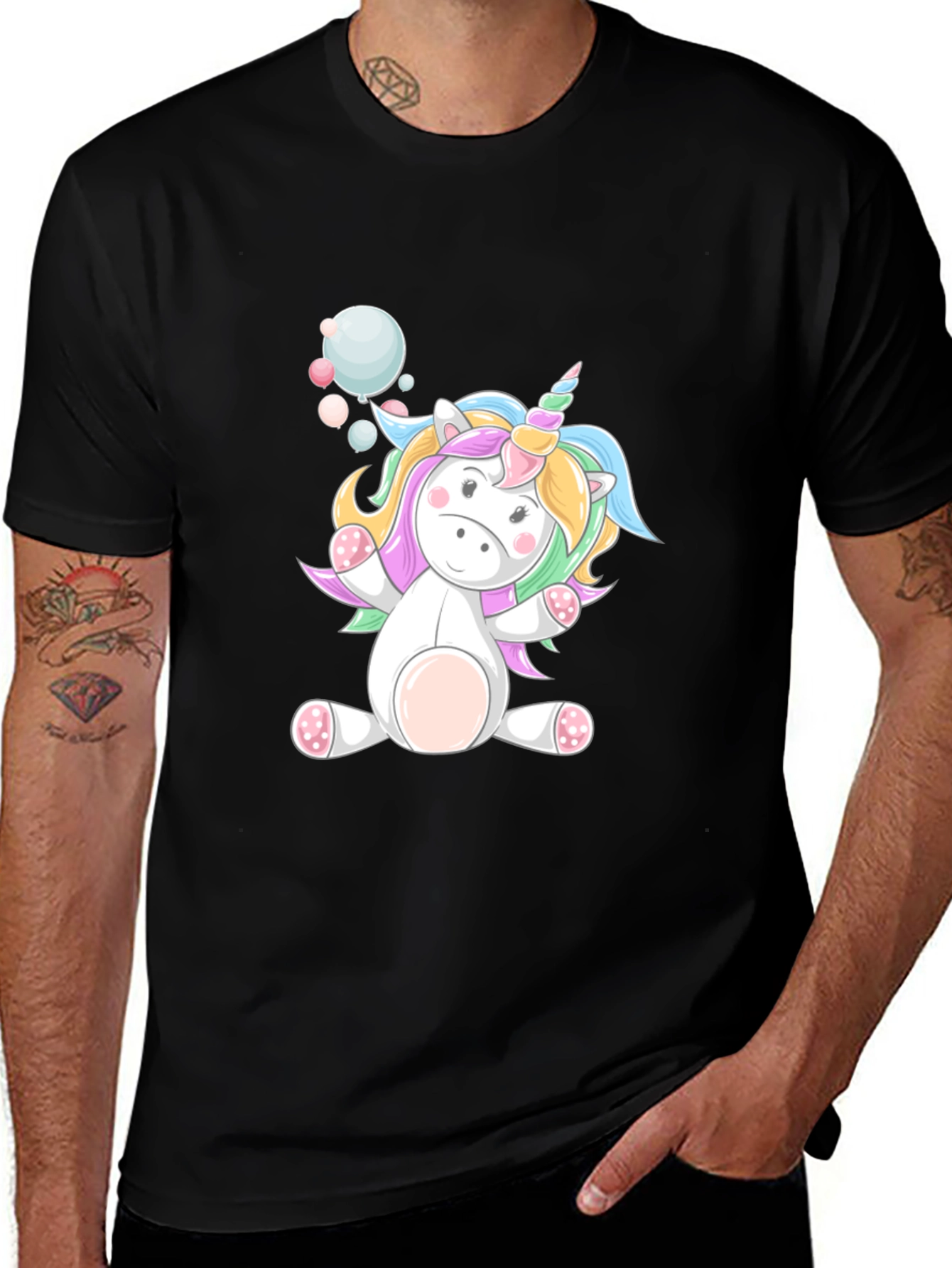 Variant 26 of Unicorn Graphic Black T-Shirt