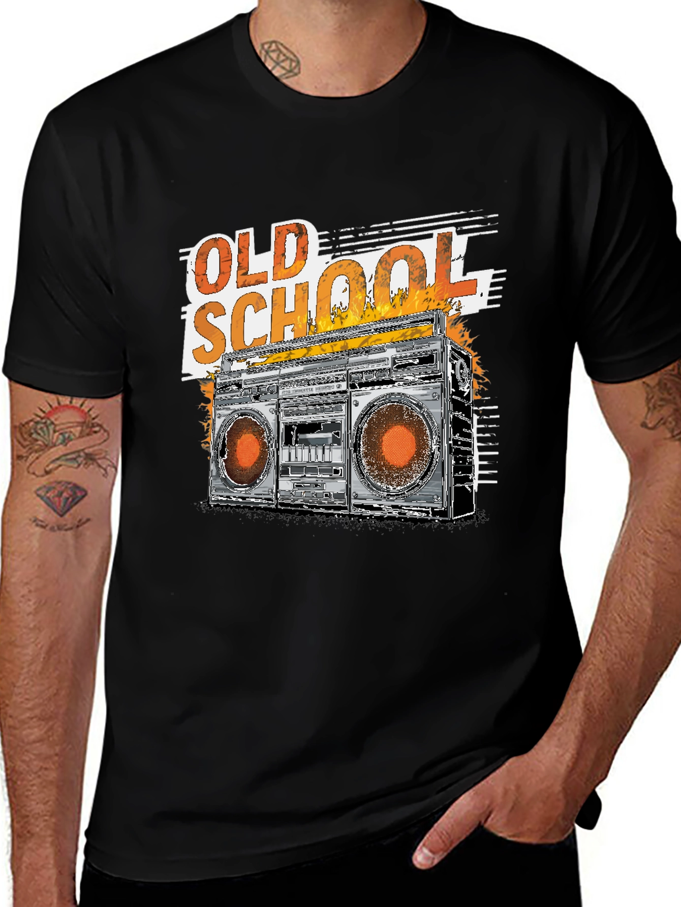 Variant 6 of Old School Boombox Graphic Tee - Retro Style