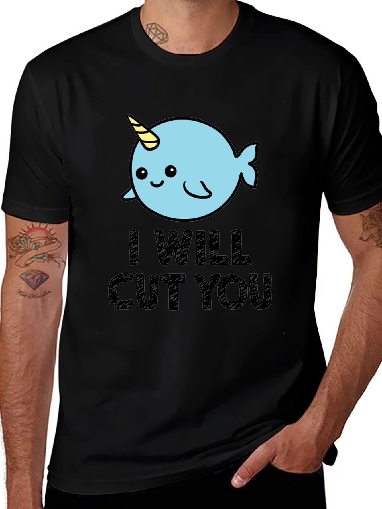Narwhal "I Will Cut You" Graphic Tee