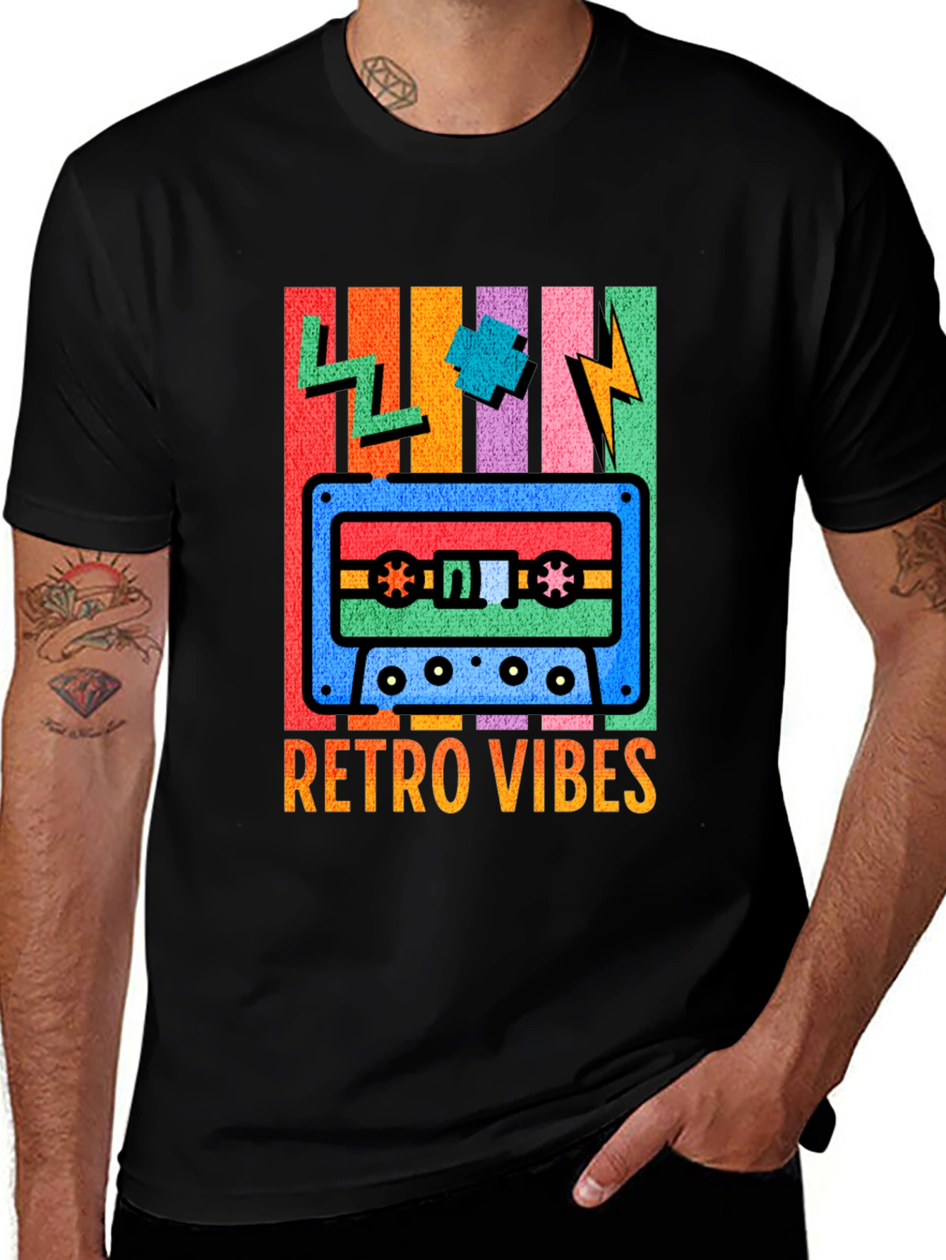 Variant 15 of Retro Vibes Cassette Tape Graphic T-Shirt
