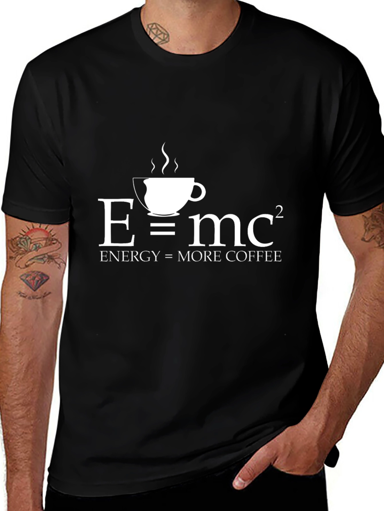 Variant 15 of E=MC2 Coffee T-Shirt - Energy Equals More Coffee!