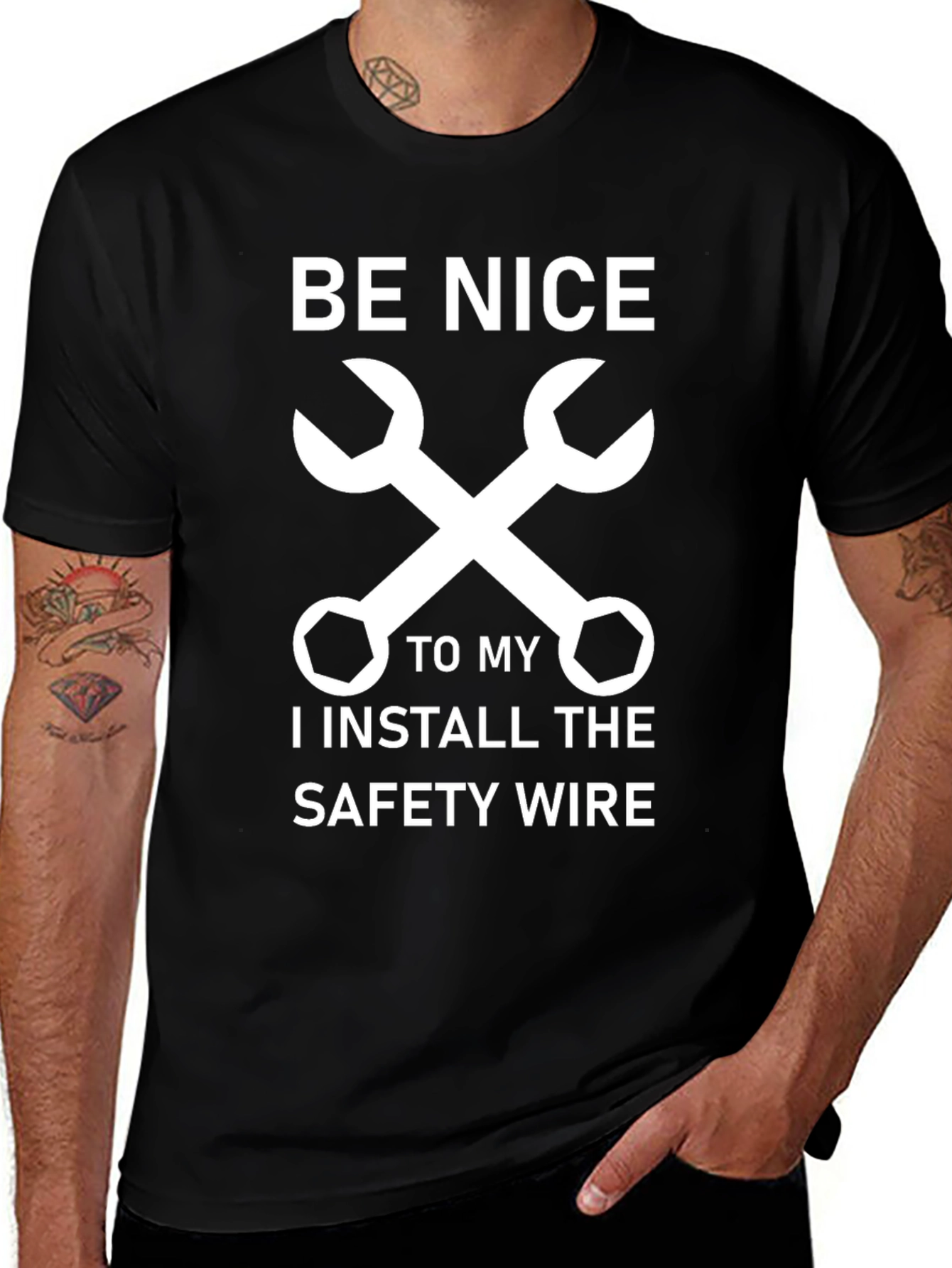 Be Nice Mechanic T-Shirt - Safety Wire Installer Gift
