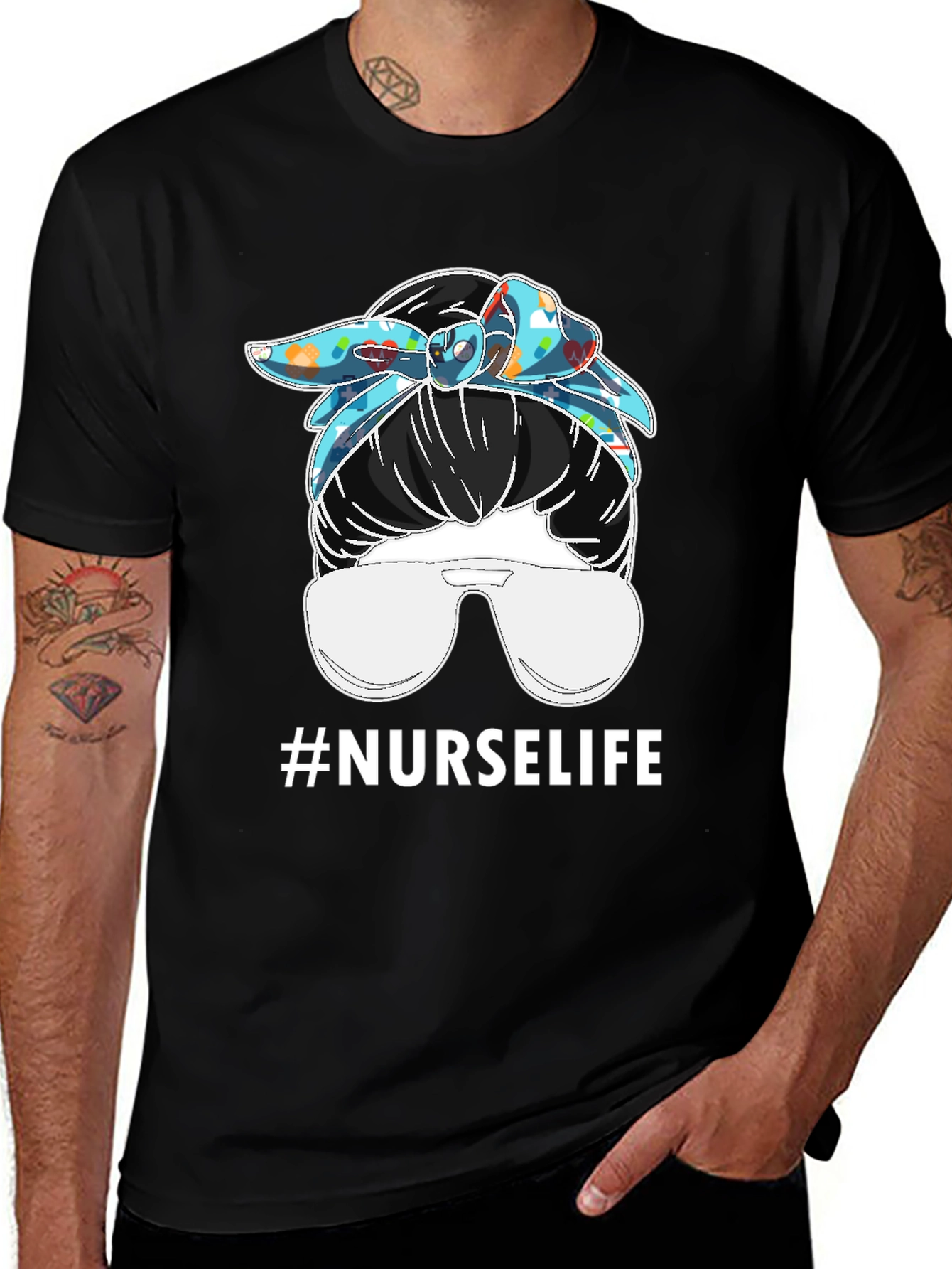Variant 4 of Nurse Life Messy Bun T-Shirt