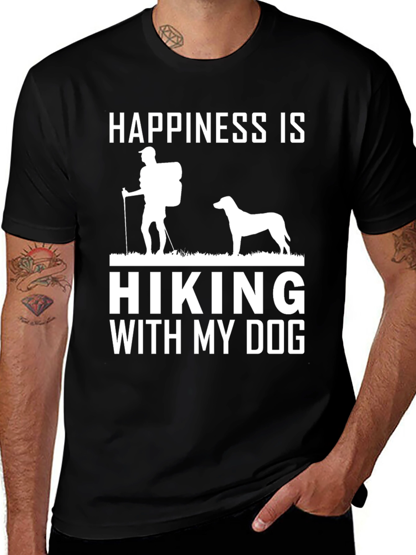 Variant 17 of Happiness is Hiking With My Dog T-Shirt