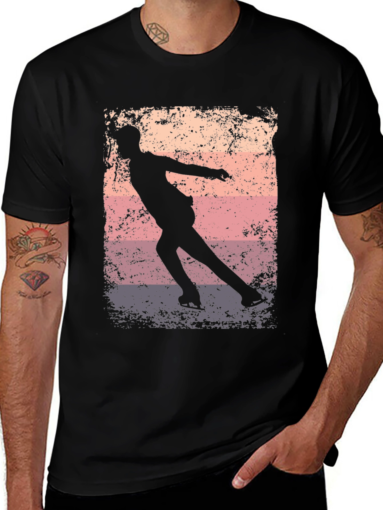Variant 3 of Vintage Ice Skater Graphic Tee - Black Unisex T-Shirt