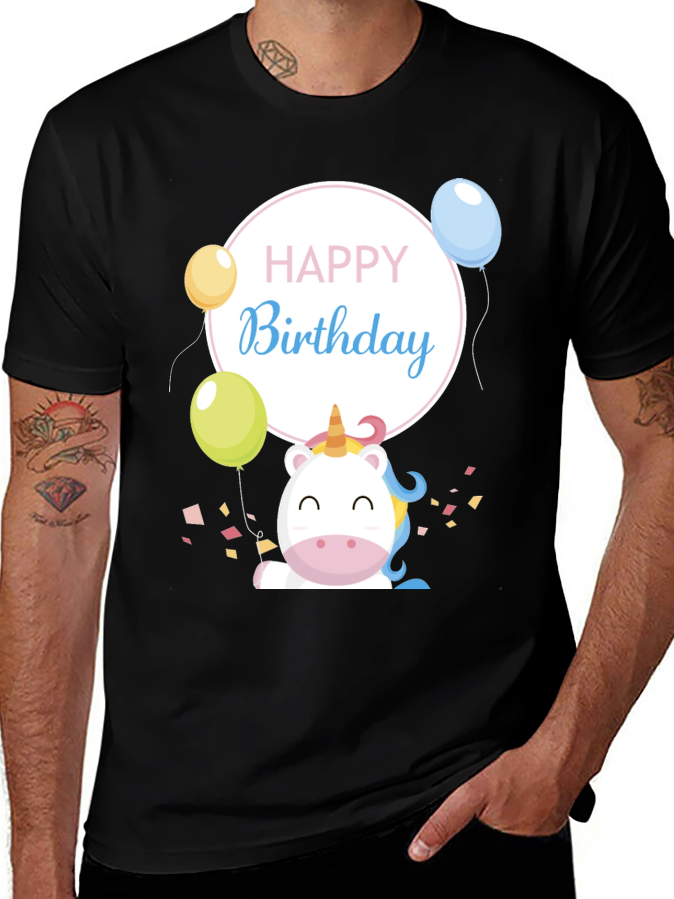 Variant 12 of Happy Birthday Unicorn Graphic Tee