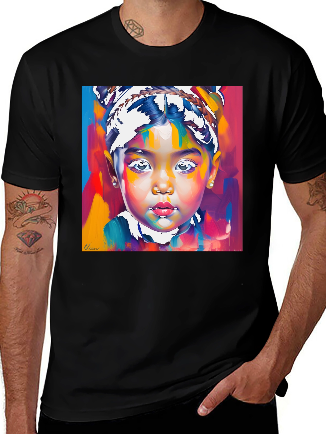 Variant 19 of Artistic Child Portrait Graphic Tee - Bold & Unique