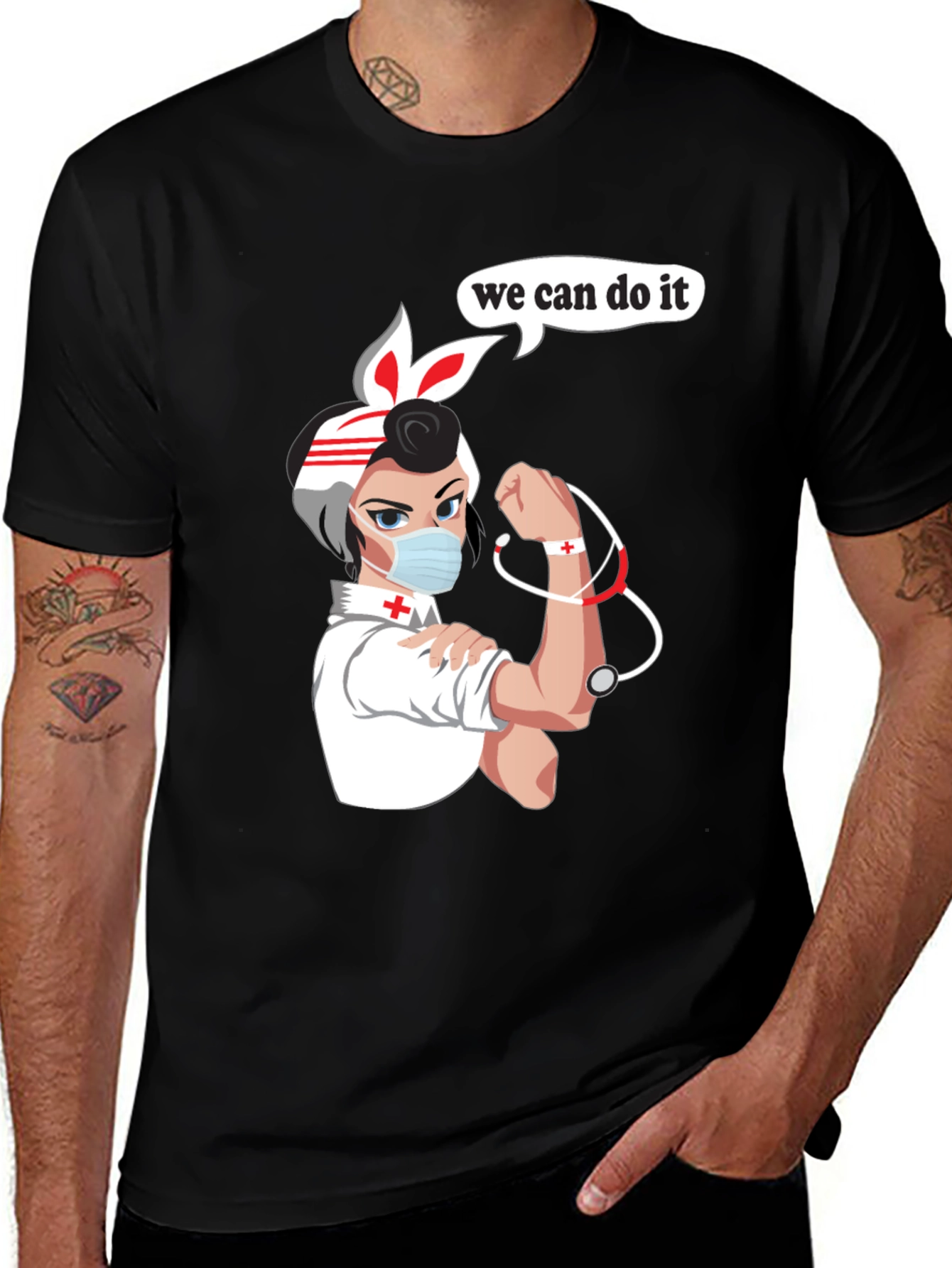 Variant 14 of We Can Do It Nurse T-Shirt