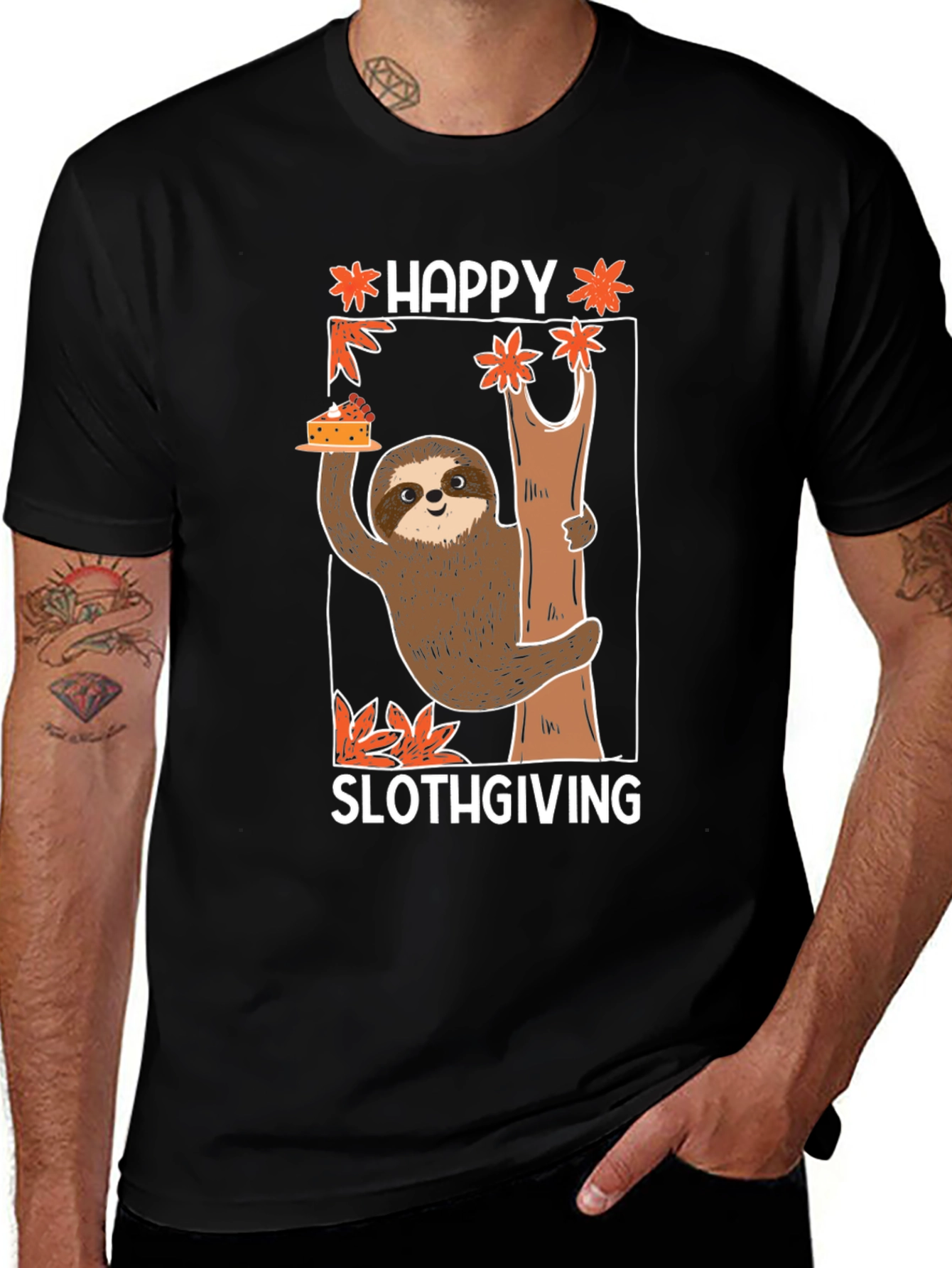 Variant 16 of Happy Slothgiving Graphic Tee