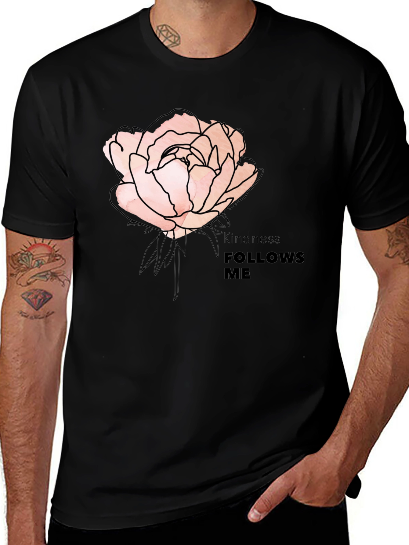 Variant 2 of Kindness Follows Me Rose Graphic T-Shirt