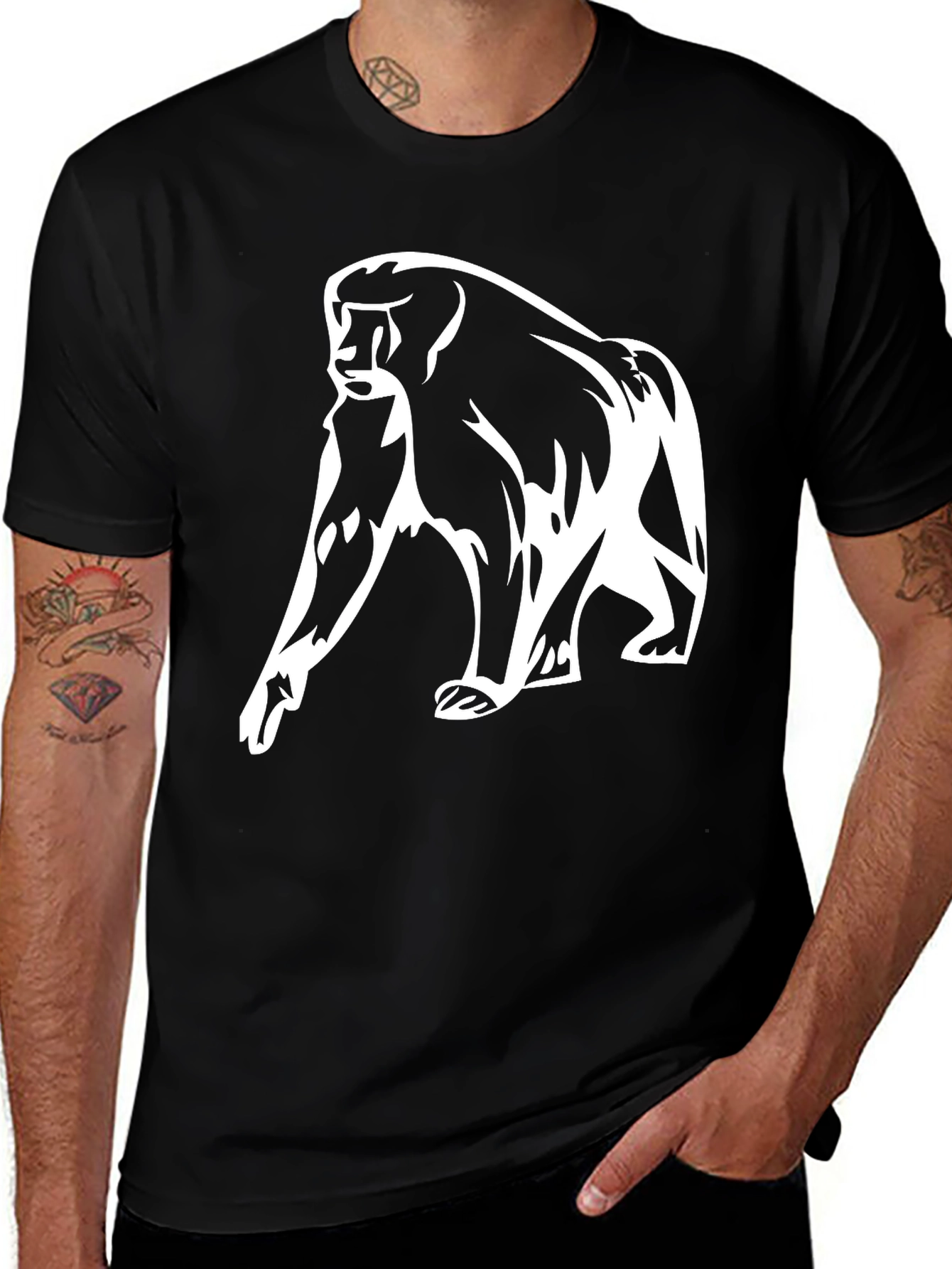 Variant 24 of Gorilla Graphic Tee - Black