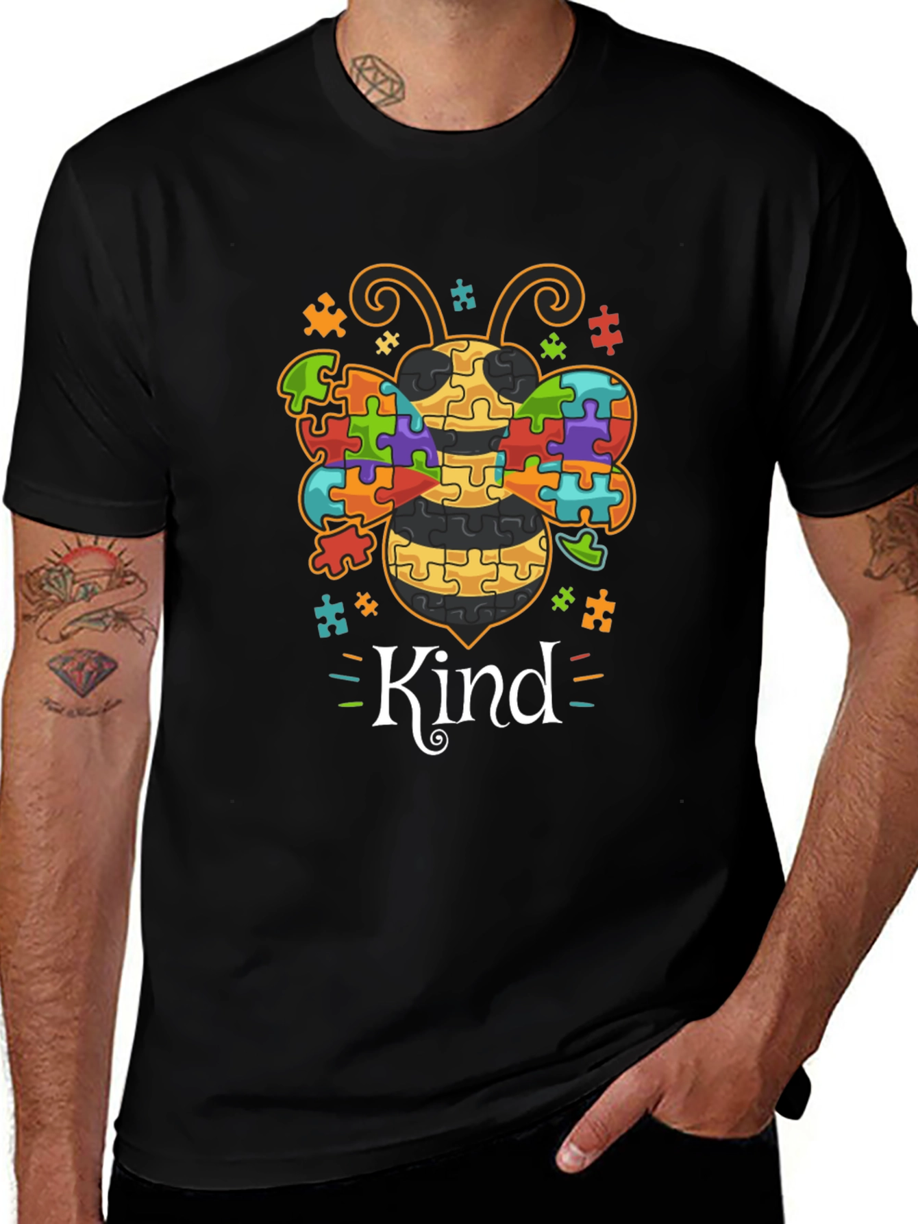 Variant 3 of Autism Awareness Bee Kind T-Shirt