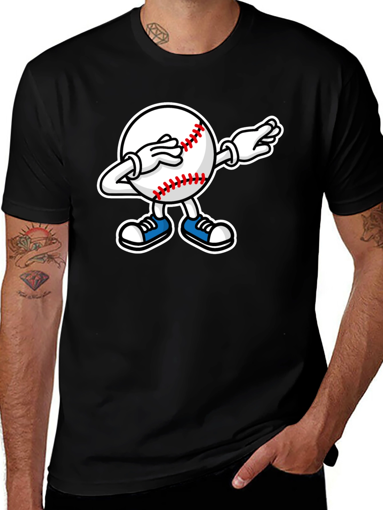 Variant 28 of Dabbing Baseball Graphic T-Shirt
