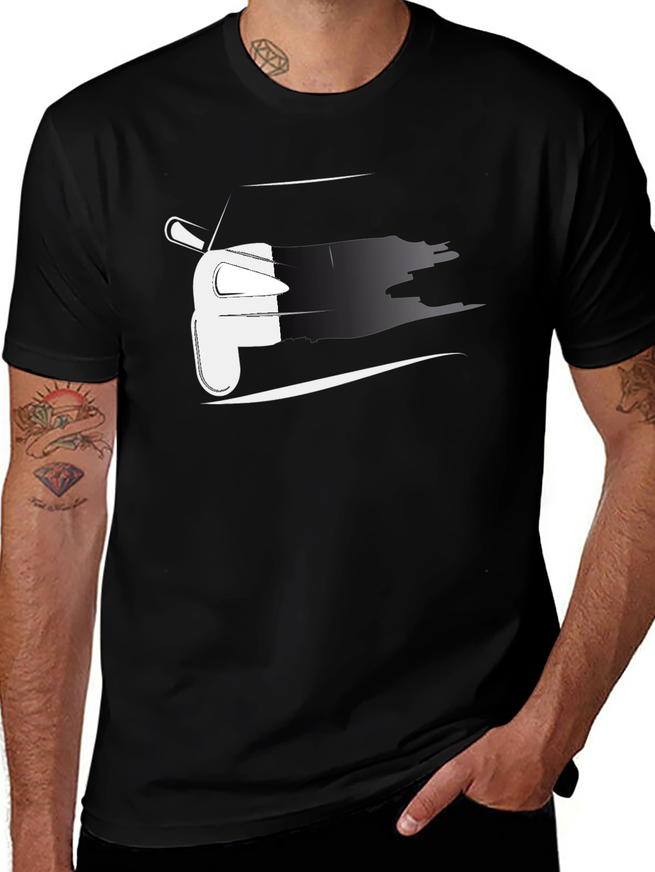 Variant 19 of Sleek Black Car Graphic Tee - Stylish and Modern Design