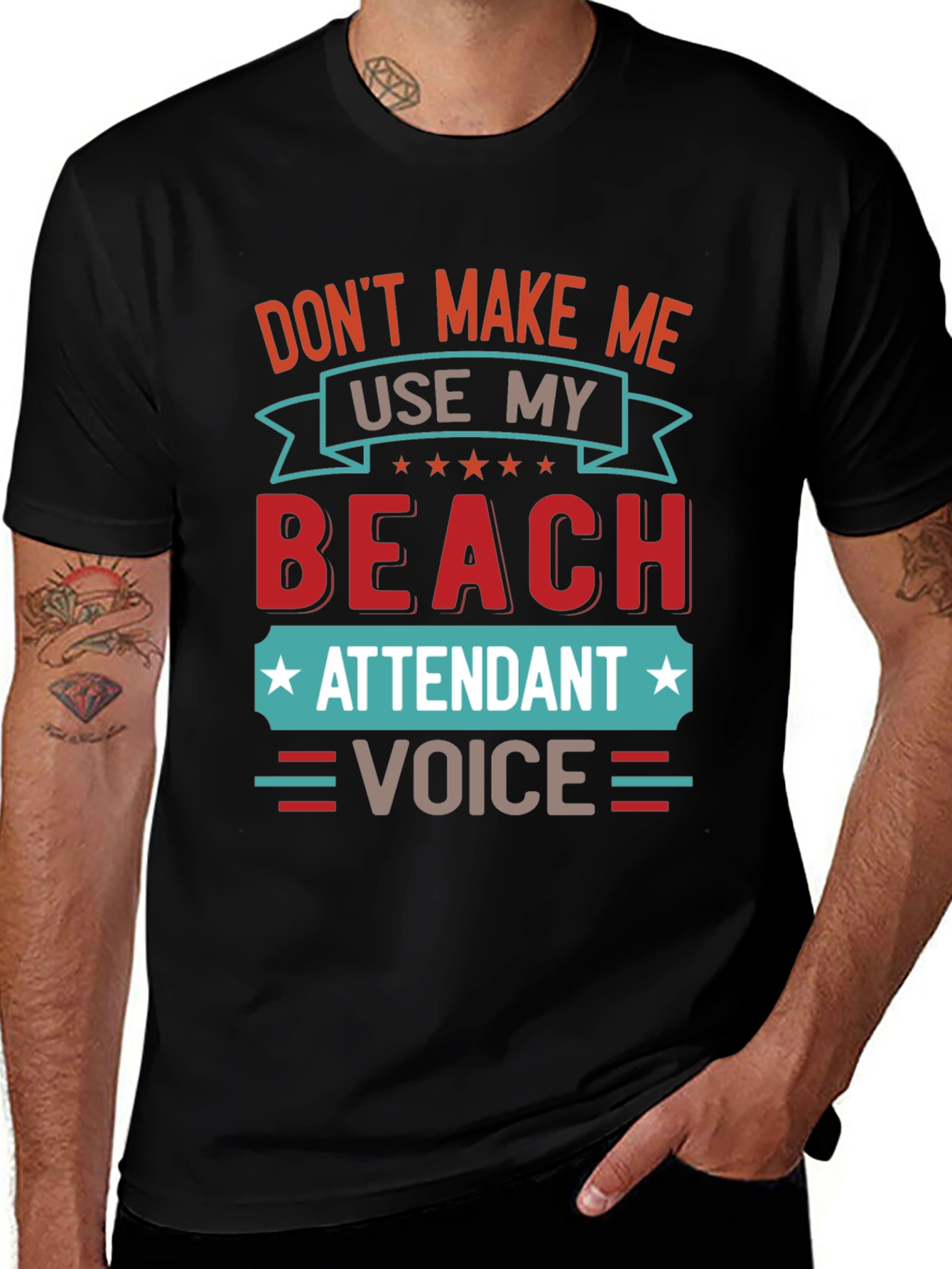 Variant 27 of Beach Attendant Voice Funny T-Shirt