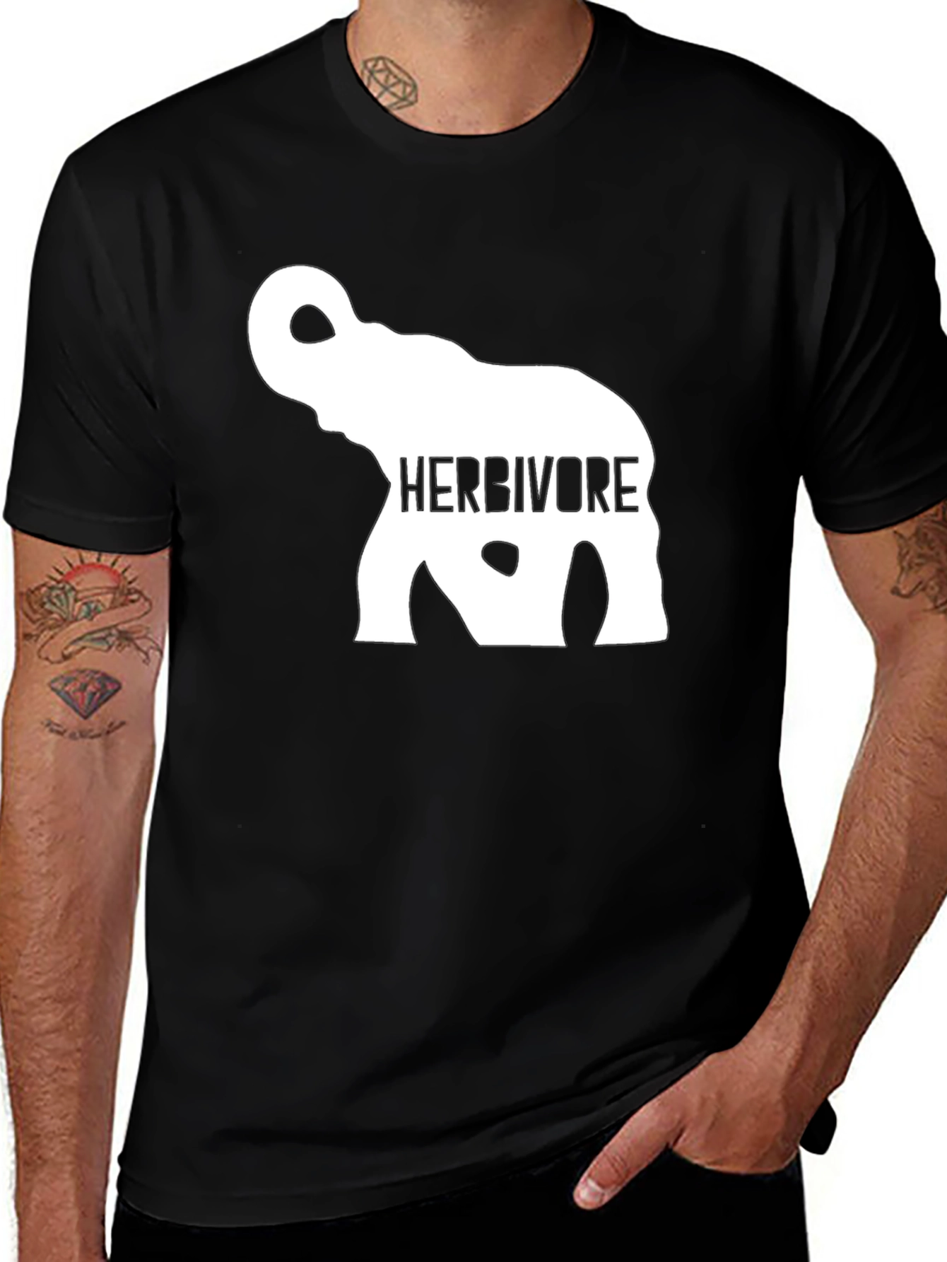 Variant 14 of Herbivore Elephant Graphic Tee - Black