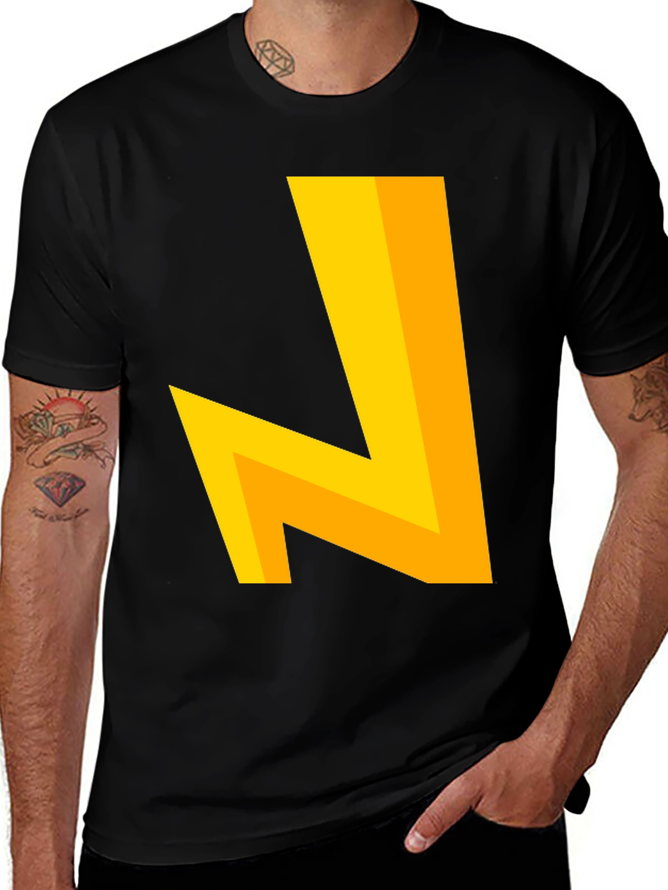 Variant 11 of Modern Geometric Tee - Bold Yellow Design